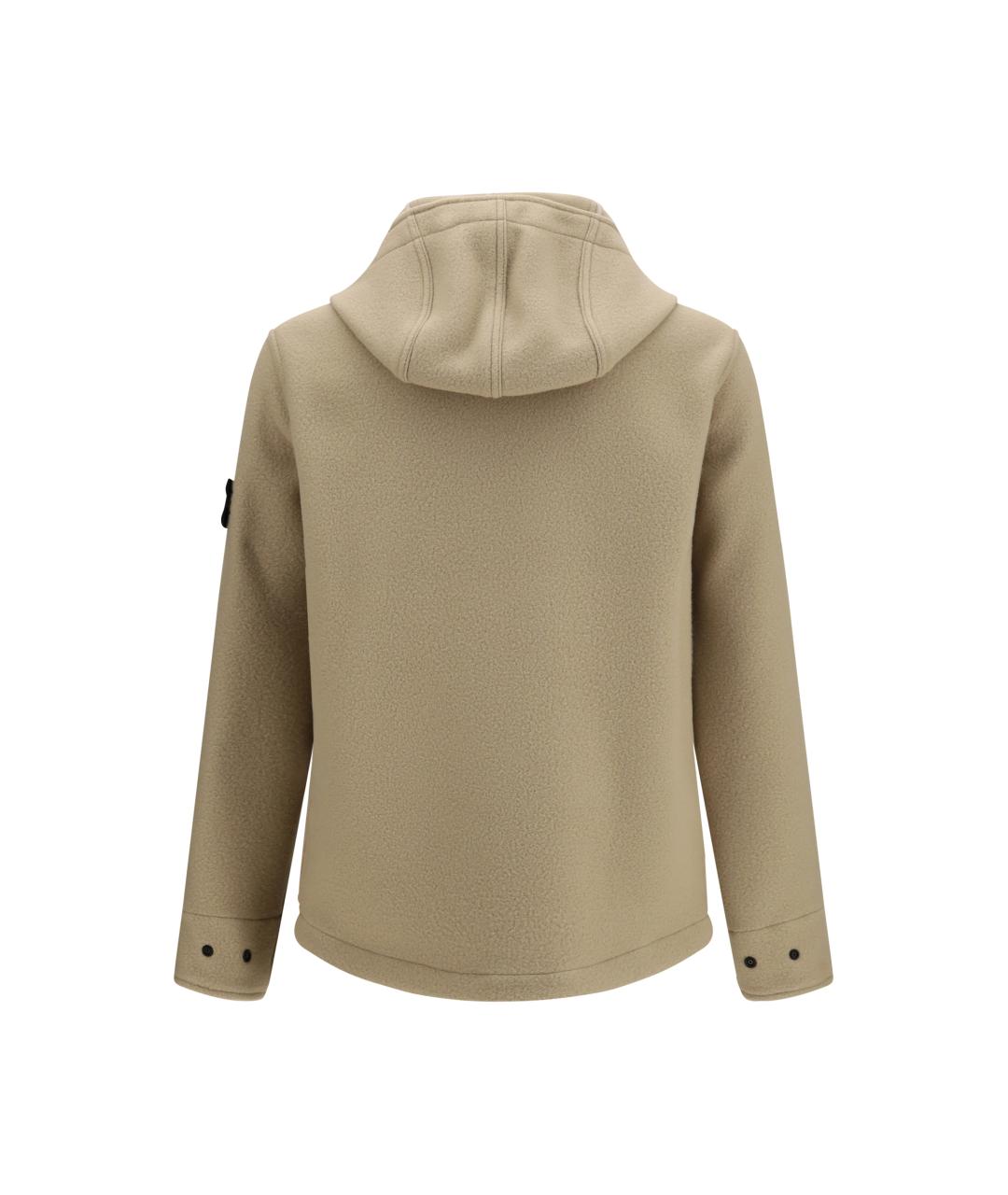 STONE ISLAND Бежевая шерстяная куртка, фото 2