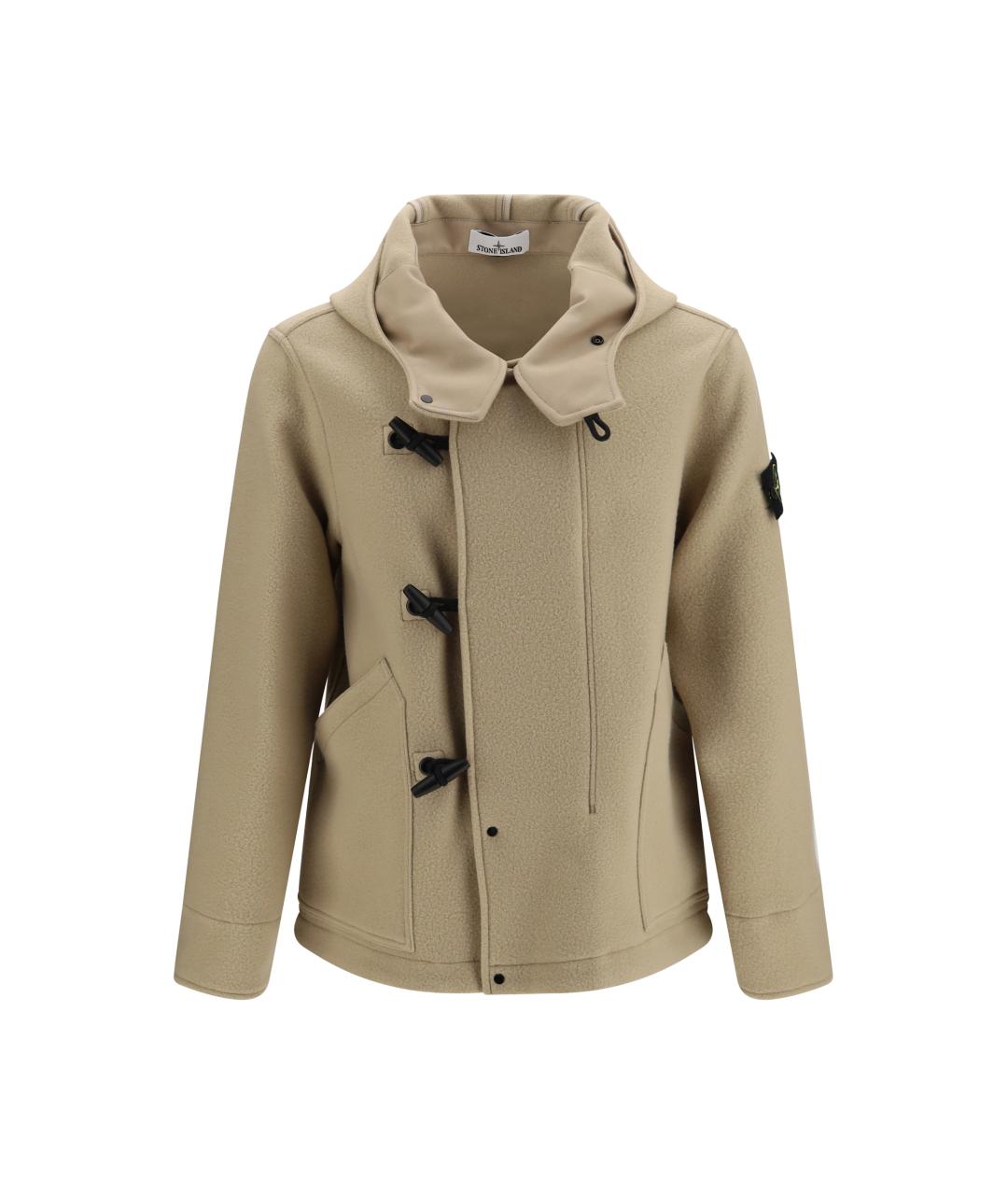 STONE ISLAND Бежевая шерстяная куртка, фото 4