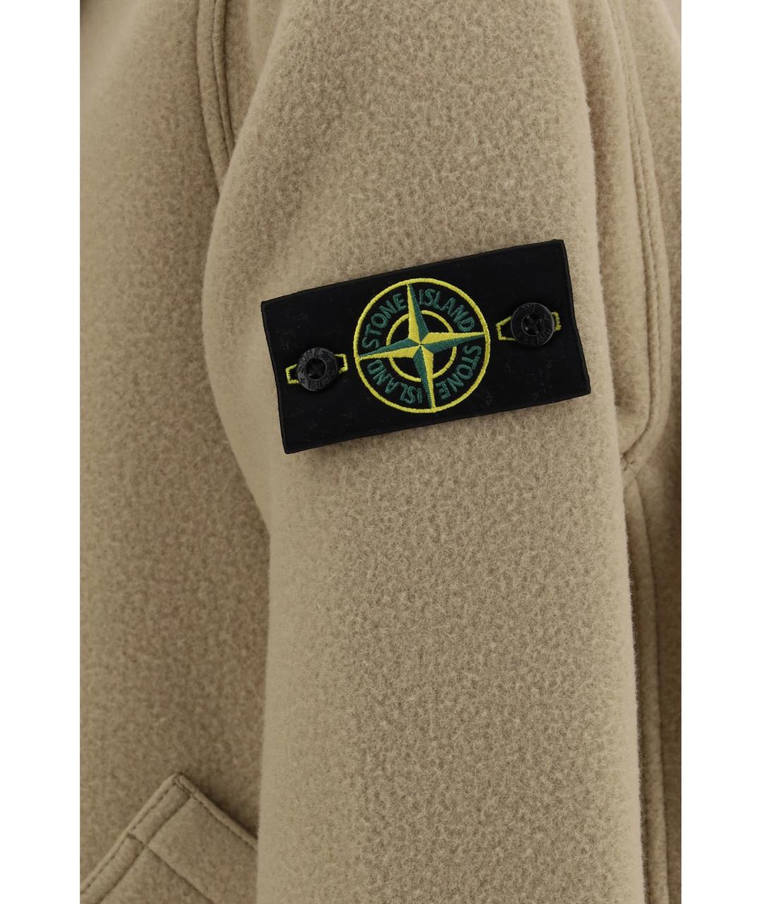 STONE ISLAND Бежевая шерстяная куртка, фото 3