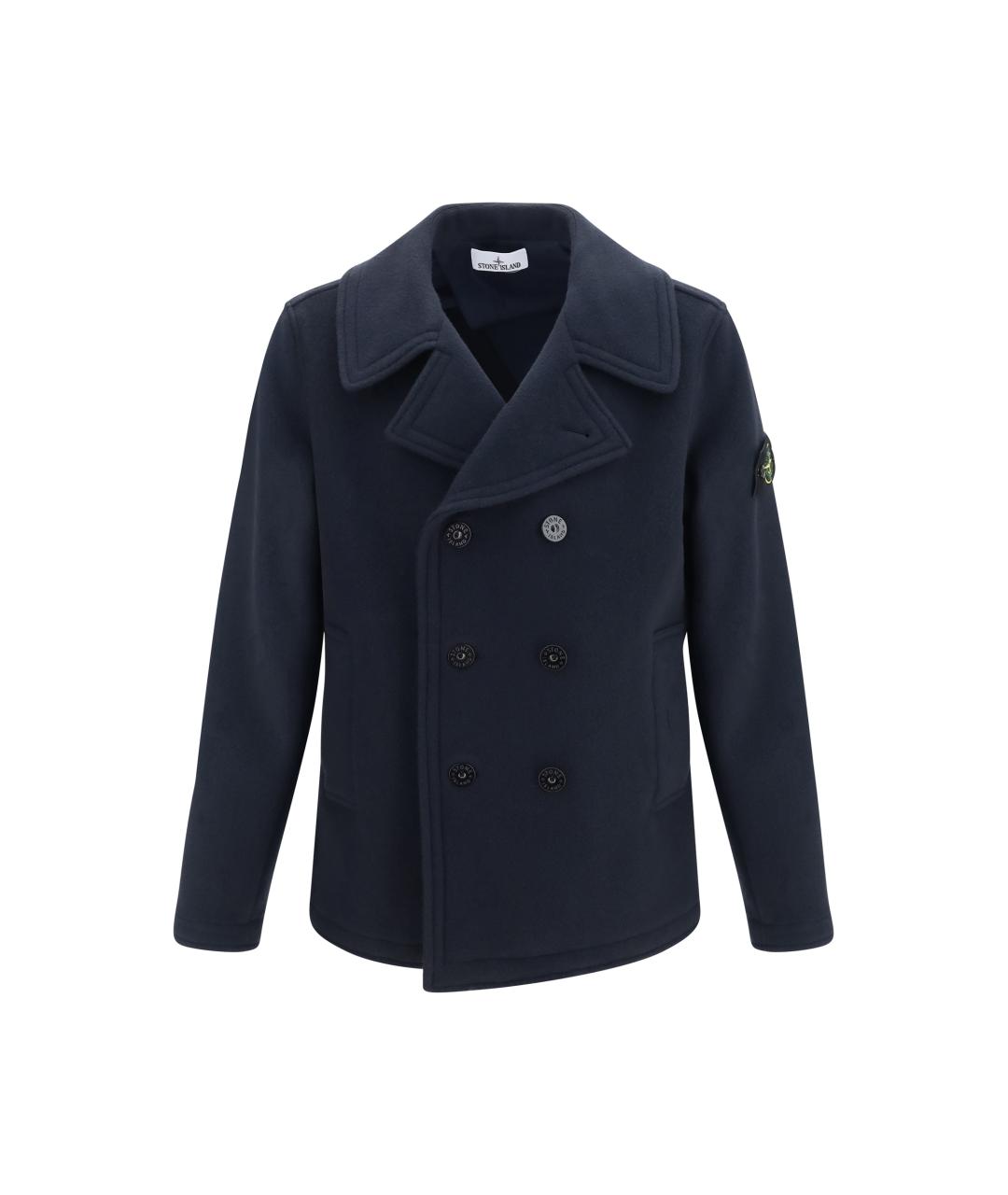 STONE ISLAND Синее шерстяное пальто, фото 1