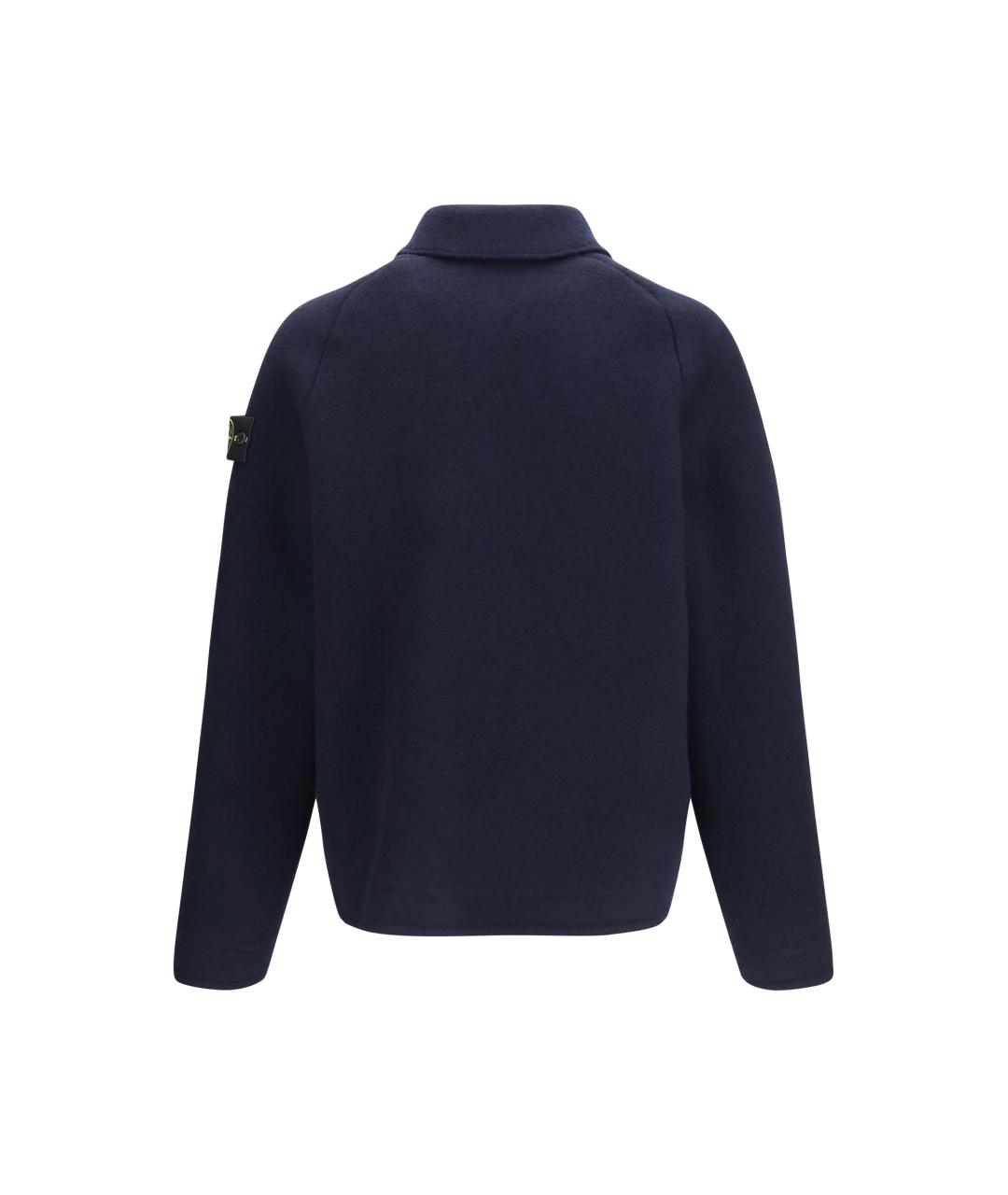 STONE ISLAND Темно-синяя шерстяная куртка, фото 2