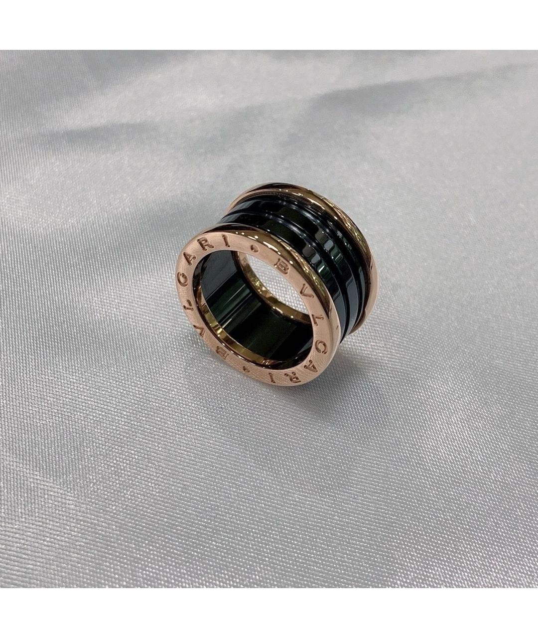 BVLGARI Черное кольцо из розового золота, фото 4