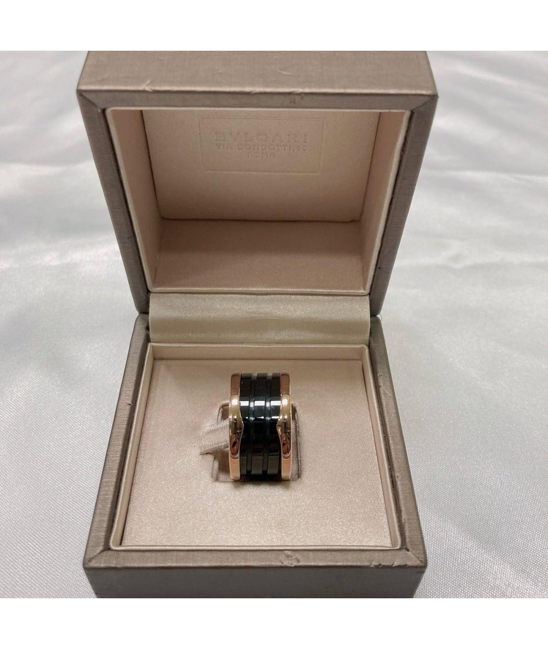 BVLGARI Черное кольцо из розового золота, фото 2
