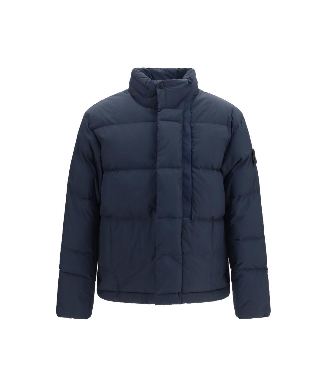 STONE ISLAND Синий нейлоновый пуховик, фото 1