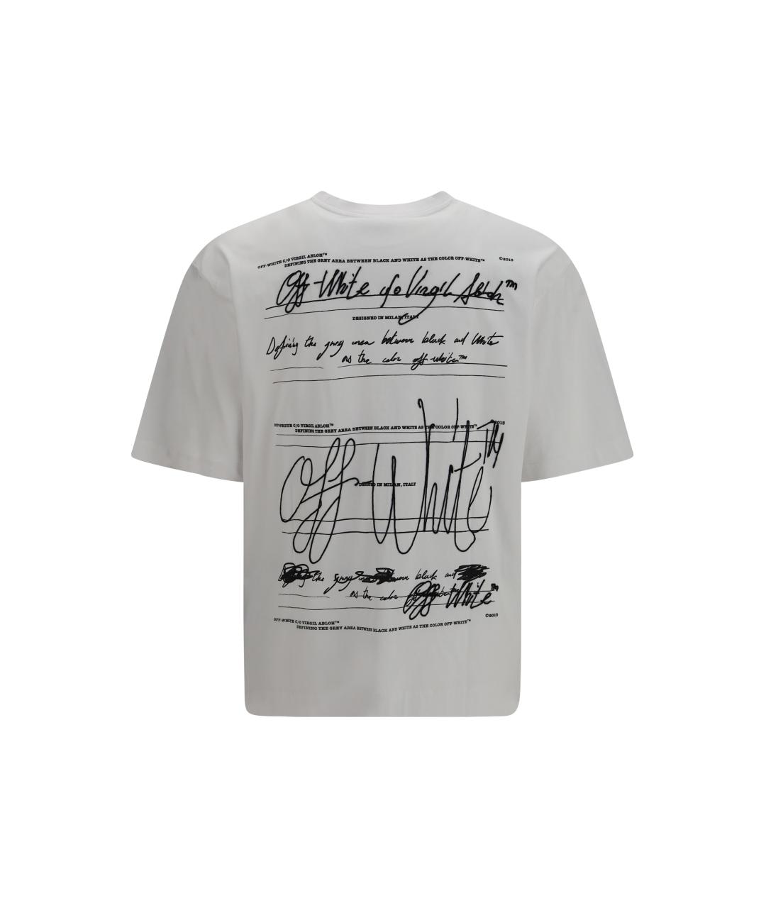 OFF-WHITE Белая хлопковая футболка, фото 2