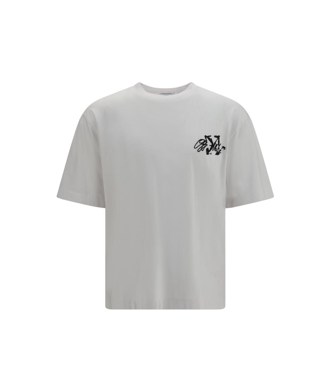 OFF-WHITE Белая хлопковая футболка, фото 1