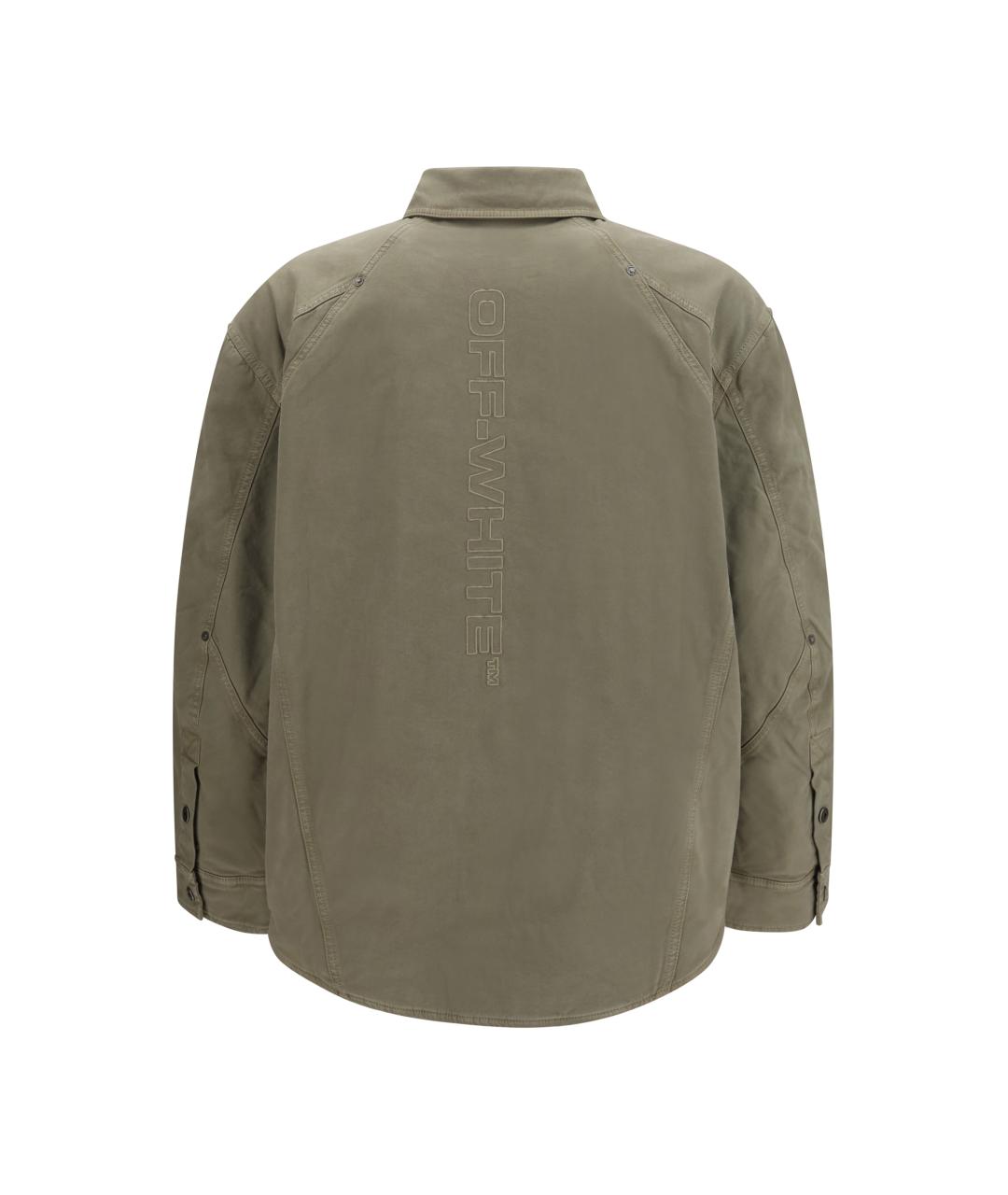 OFF-WHITE Зеленая хлопковая куртка, фото 2