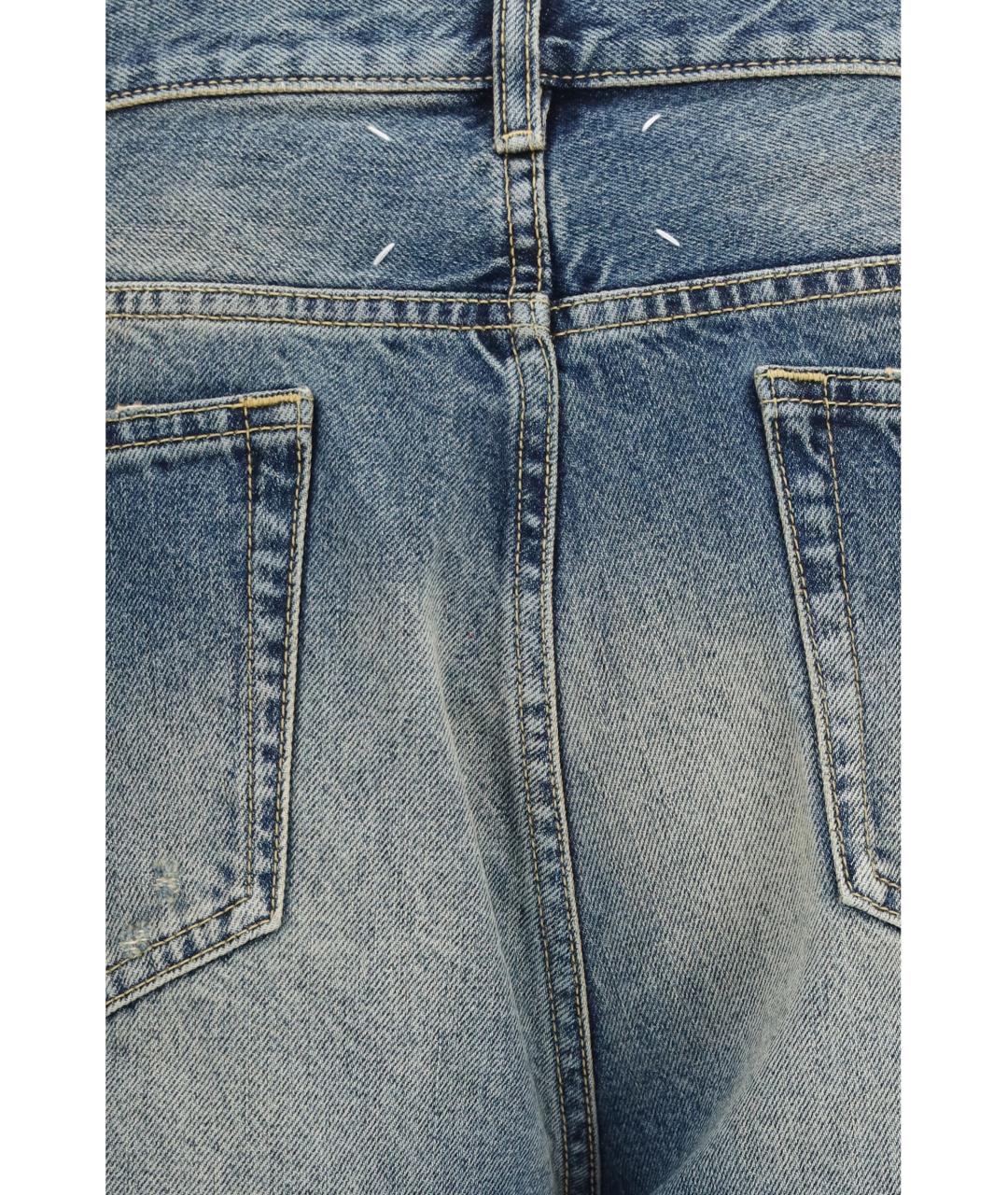 MAISON MARGIELA Синие хлопковые прямые джинсы, фото 3