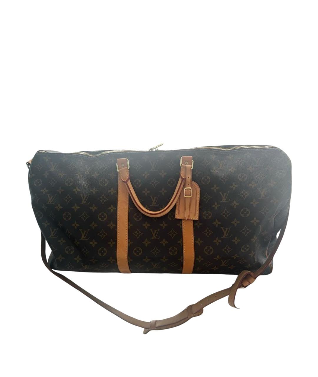LOUIS VUITTON Коричневая дорожная/спортивная сумка из канвы, фото 1