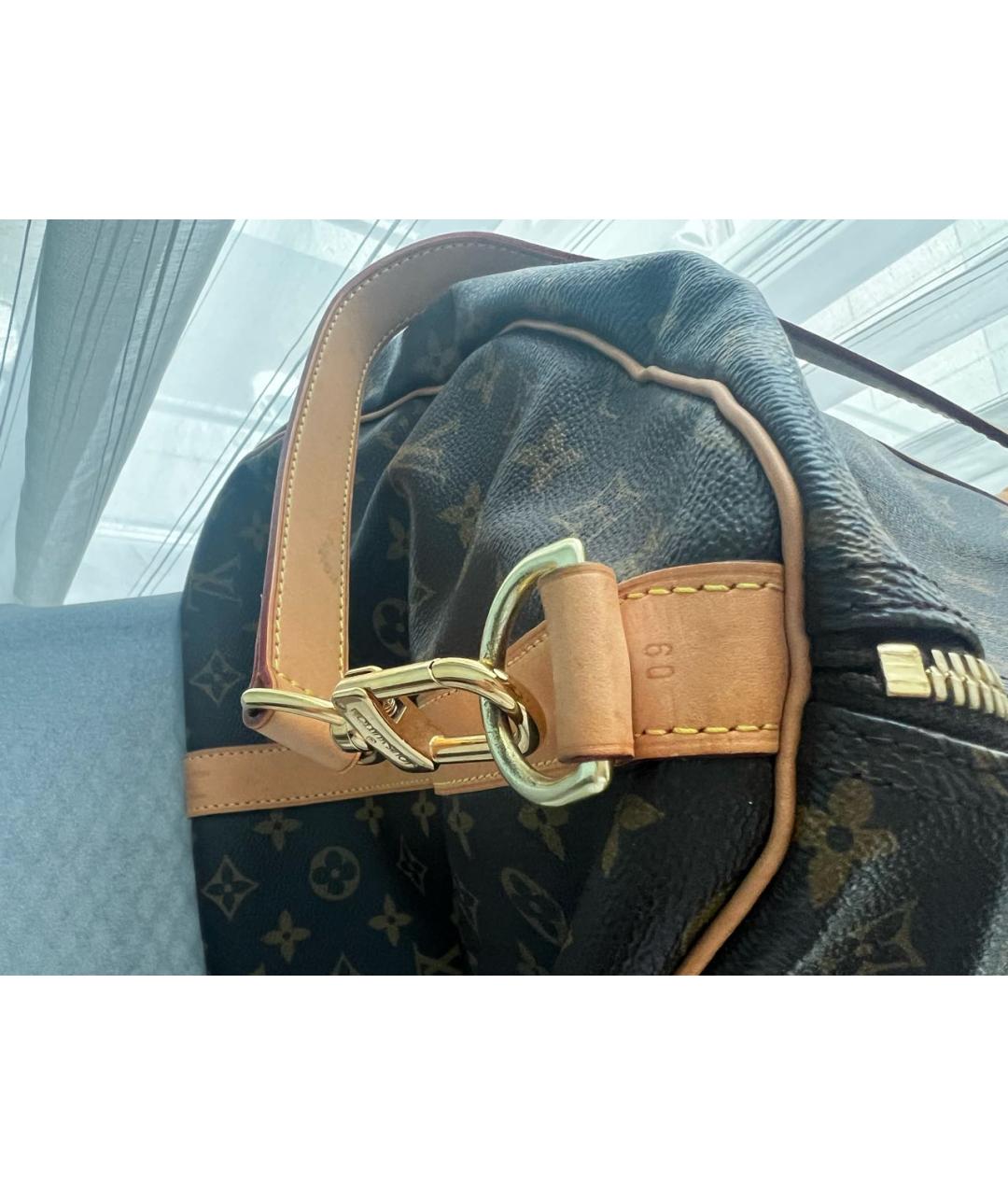 LOUIS VUITTON Коричневая дорожная/спортивная сумка из канвы, фото 6