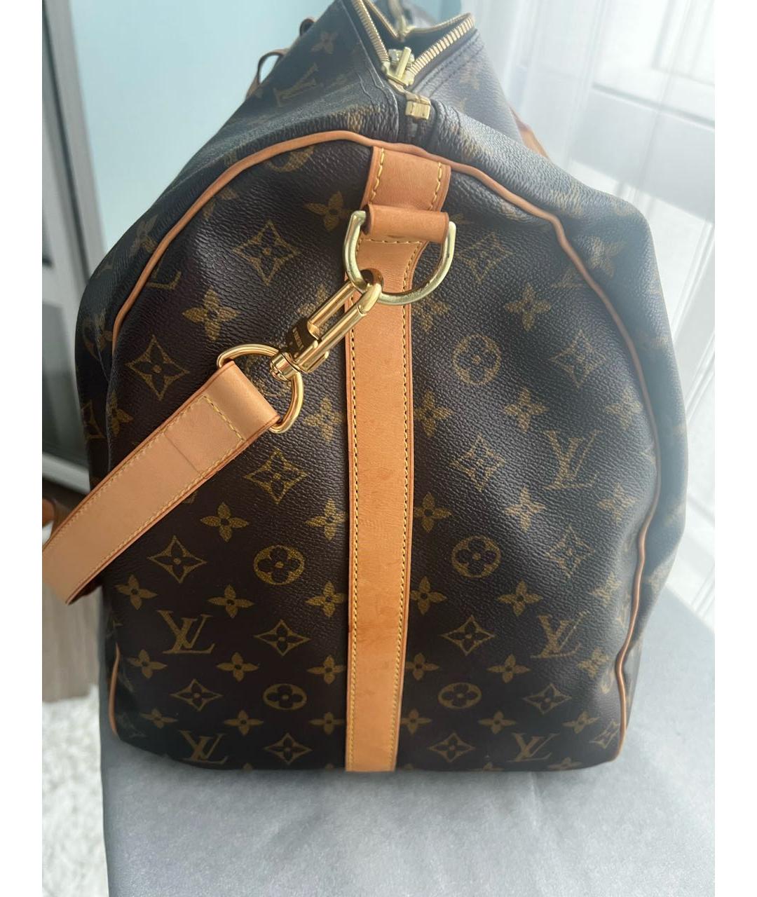 LOUIS VUITTON Коричневая дорожная/спортивная сумка из канвы, фото 2