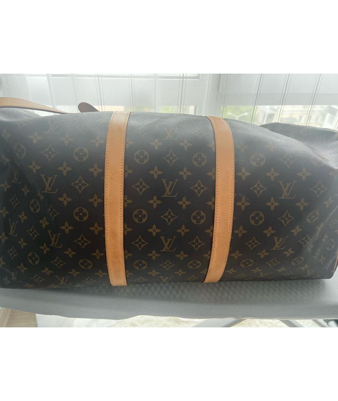LOUIS VUITTON Коричневая дорожная/спортивная сумка из канвы, фото 3