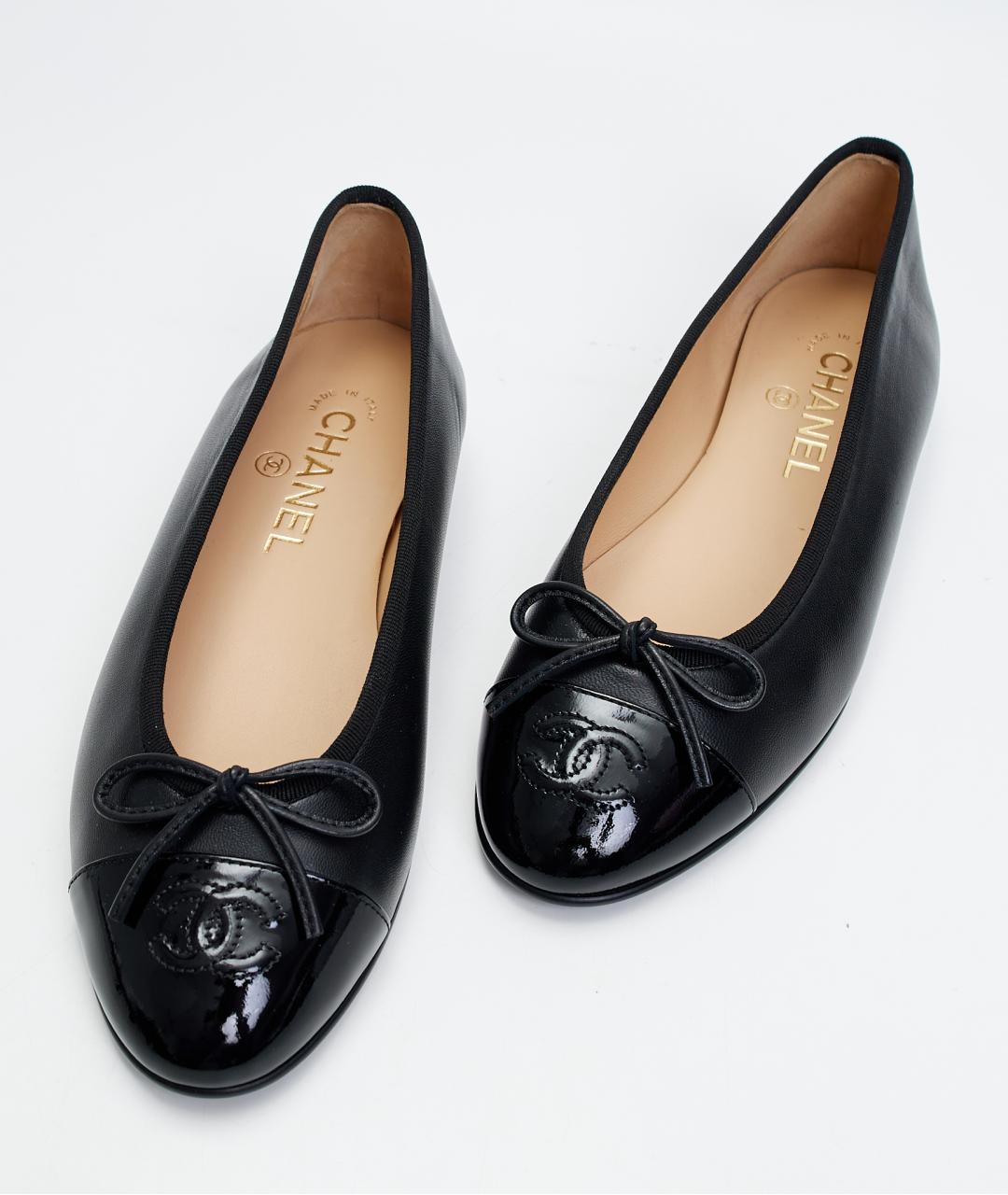 CHANEL Черные кожаные балетки, фото 4