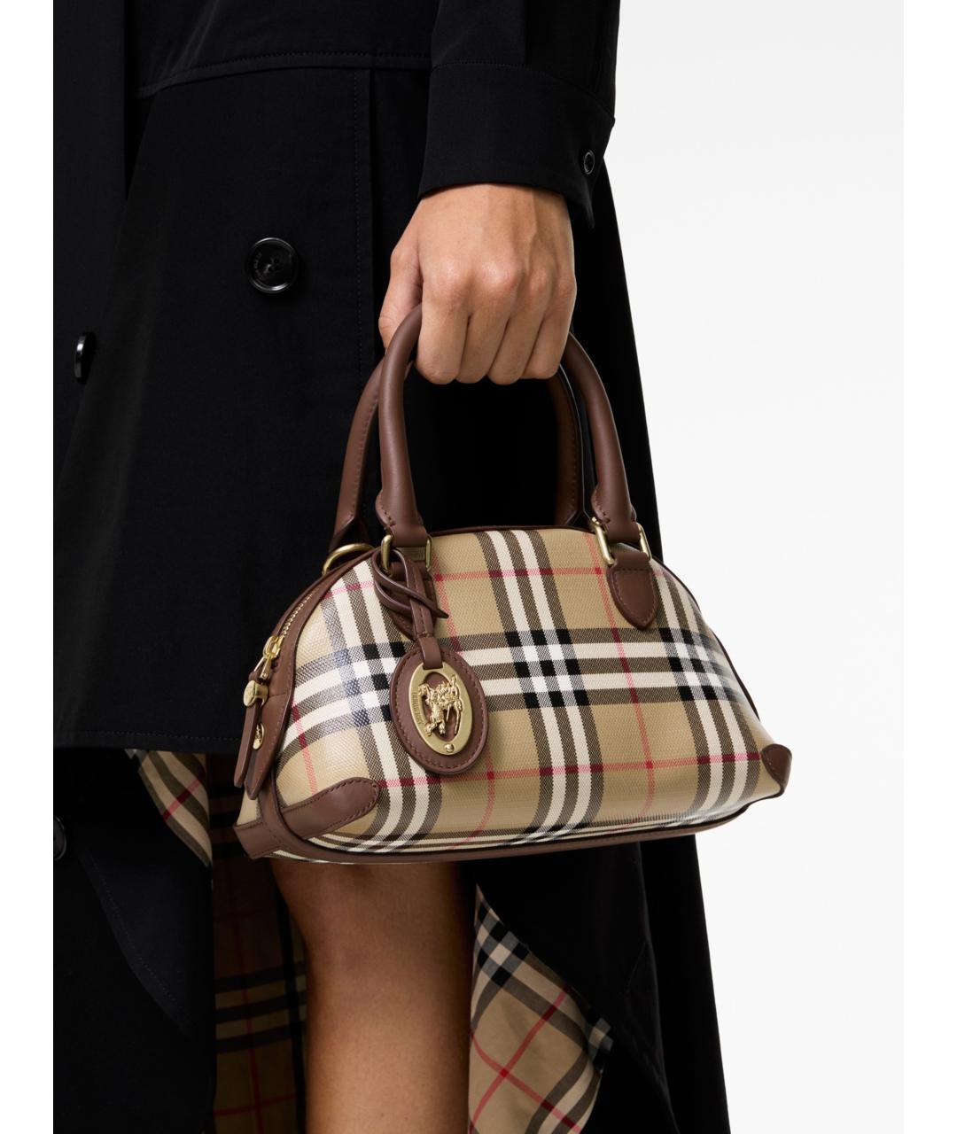 BURBERRY Бежевая сумка тоут из канвы, фото 3