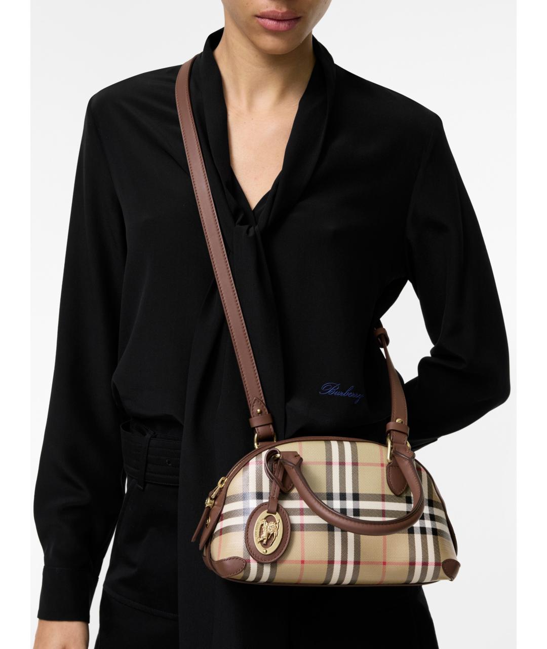 BURBERRY Бежевая сумка тоут из канвы, фото 2