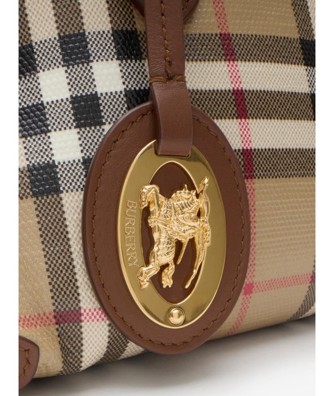 BURBERRY Бежевая сумка тоут из канвы, фото 7