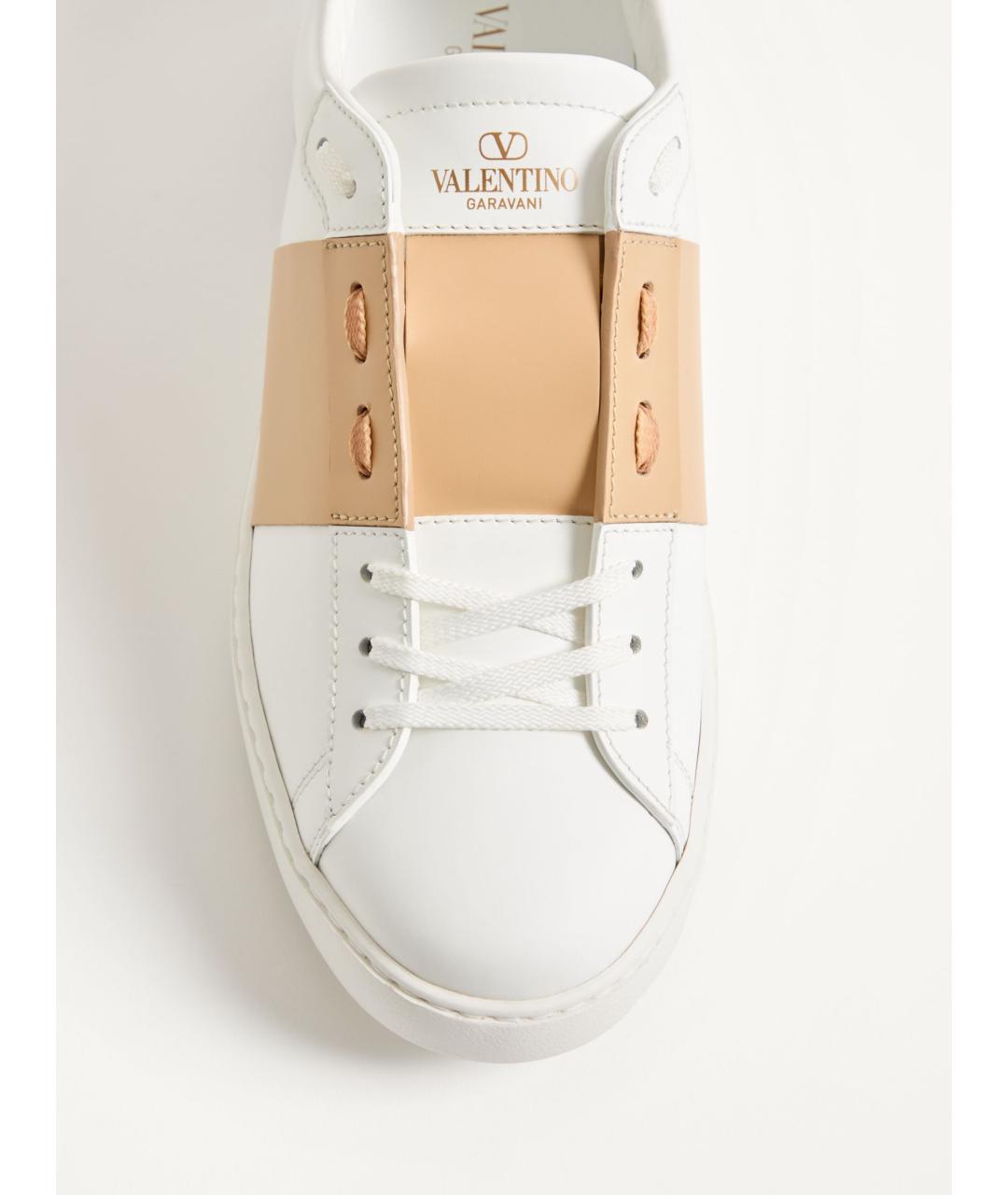 VALENTINO Белые кожаные низкие кроссовки / кеды, фото 6