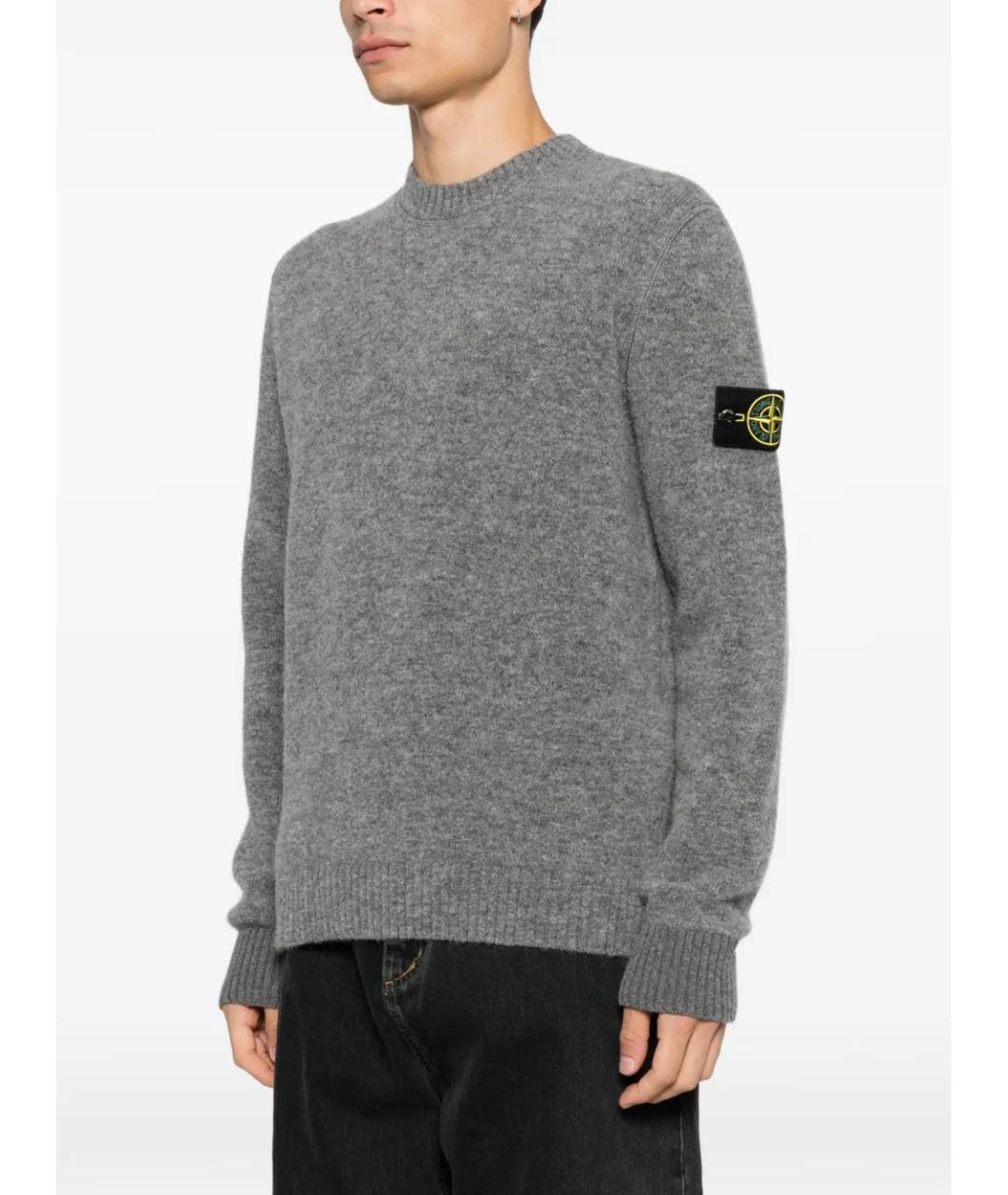 STONE ISLAND Серый шерстяной джемпер / свитер, фото 3