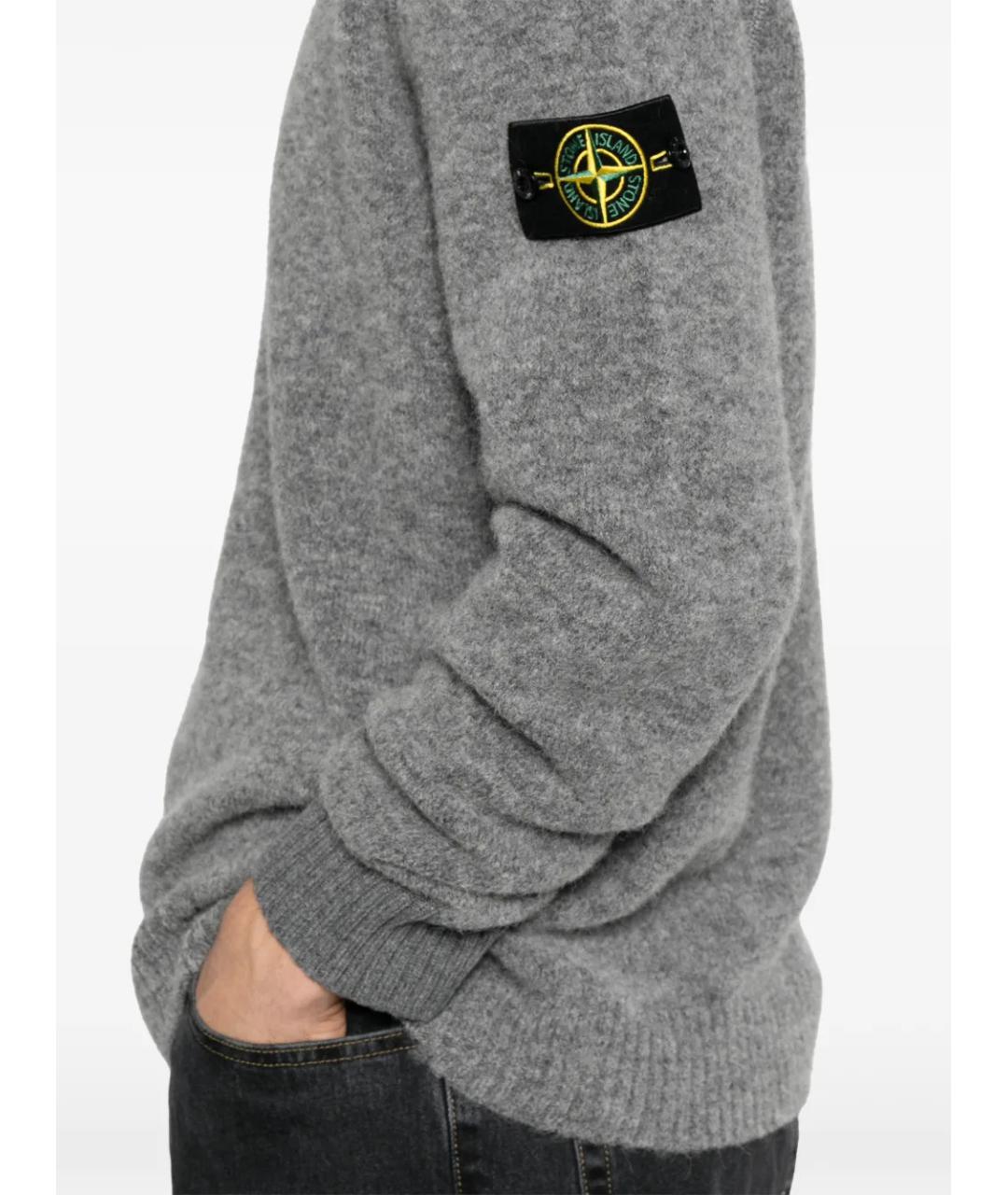 STONE ISLAND Серый шерстяной джемпер / свитер, фото 5