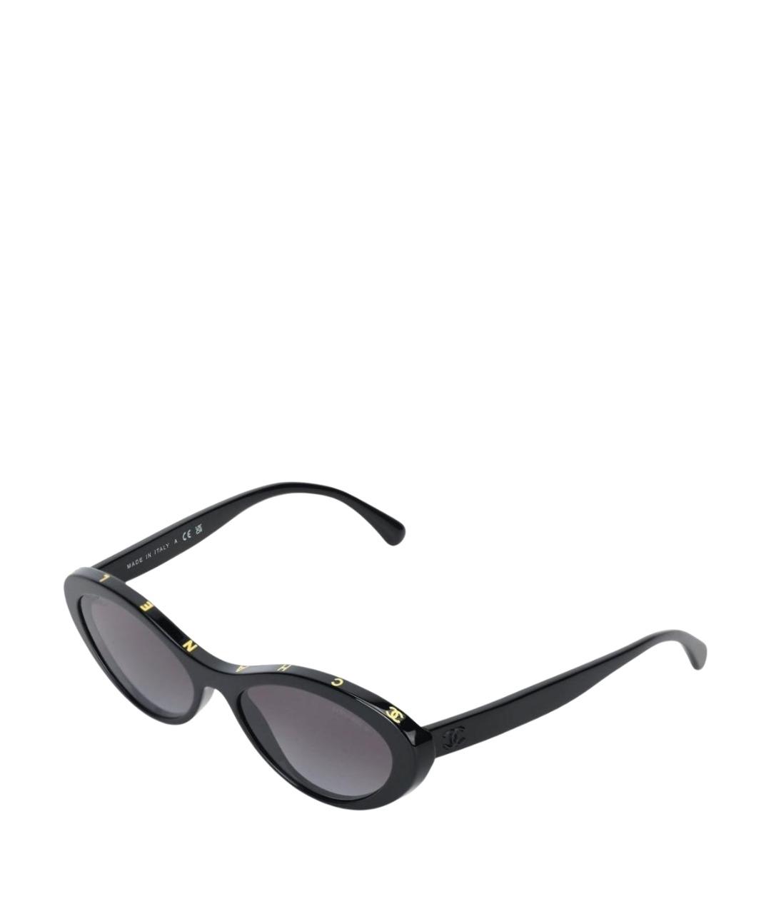 CHANEL Черные пластиковые солнцезащитные очки, фото 1