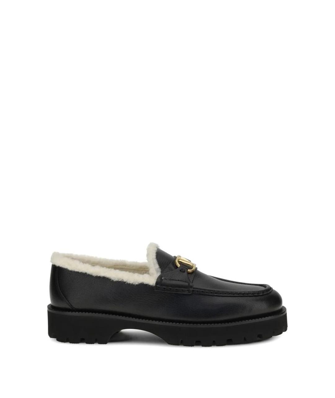 VALENTINO Черные кожаные лоферы, фото 1
