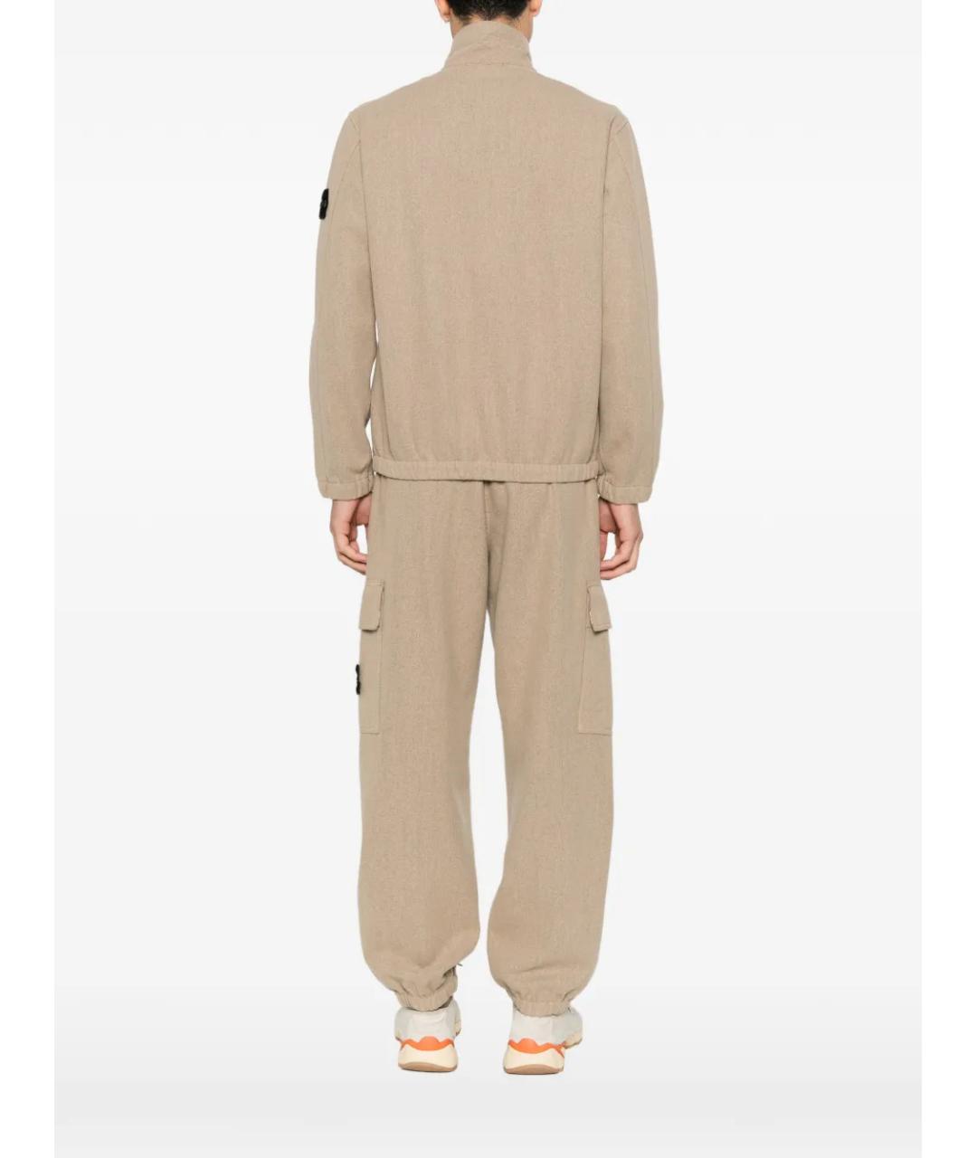 STONE ISLAND Бежевая шерстяная куртка, фото 4