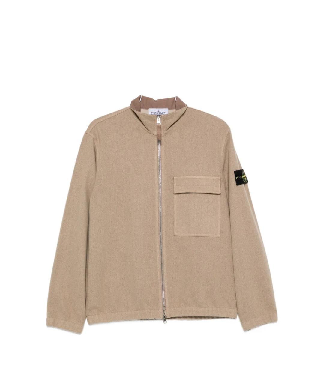 STONE ISLAND Бежевая шерстяная куртка, фото 1