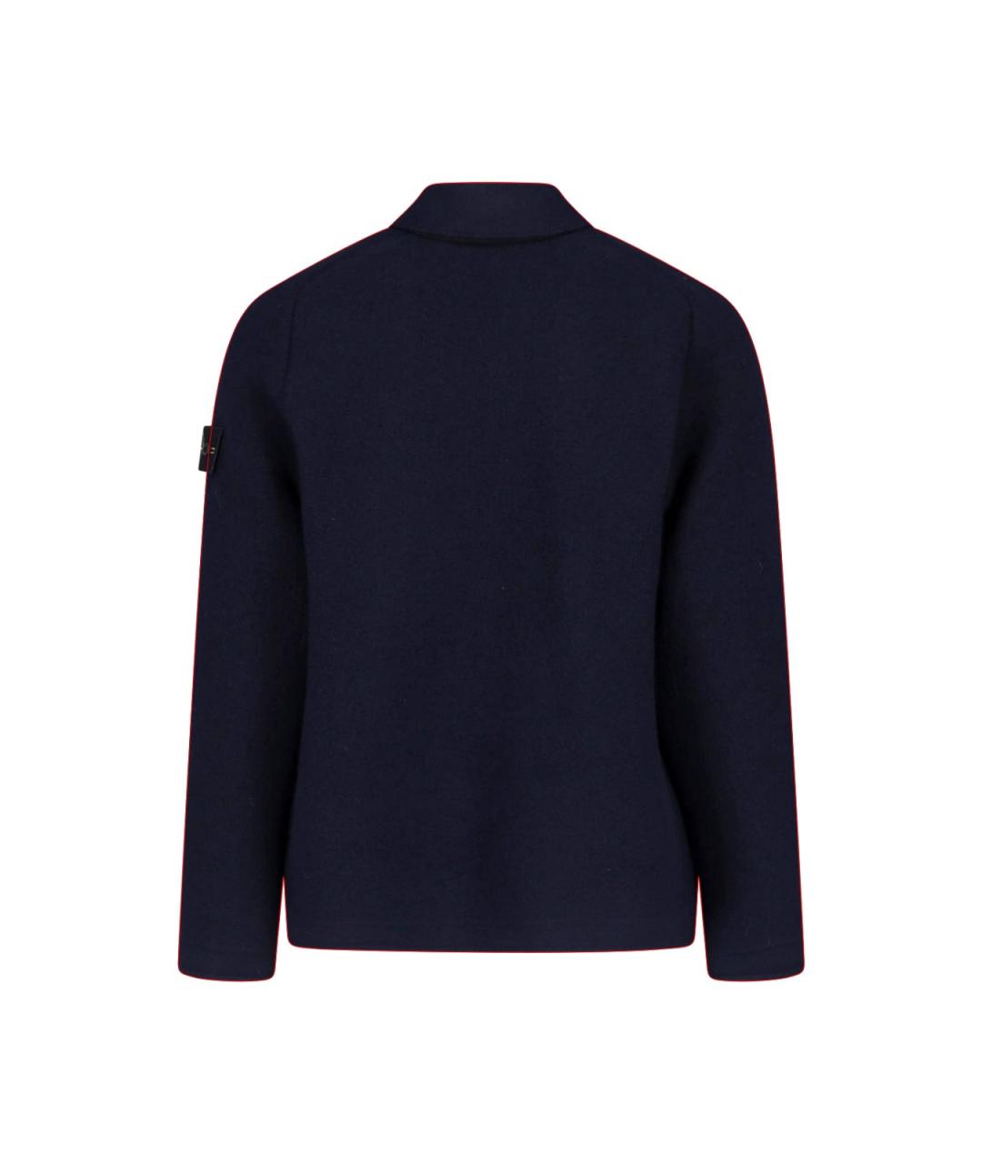 STONE ISLAND Темно-синяя шерстяная куртка, фото 5