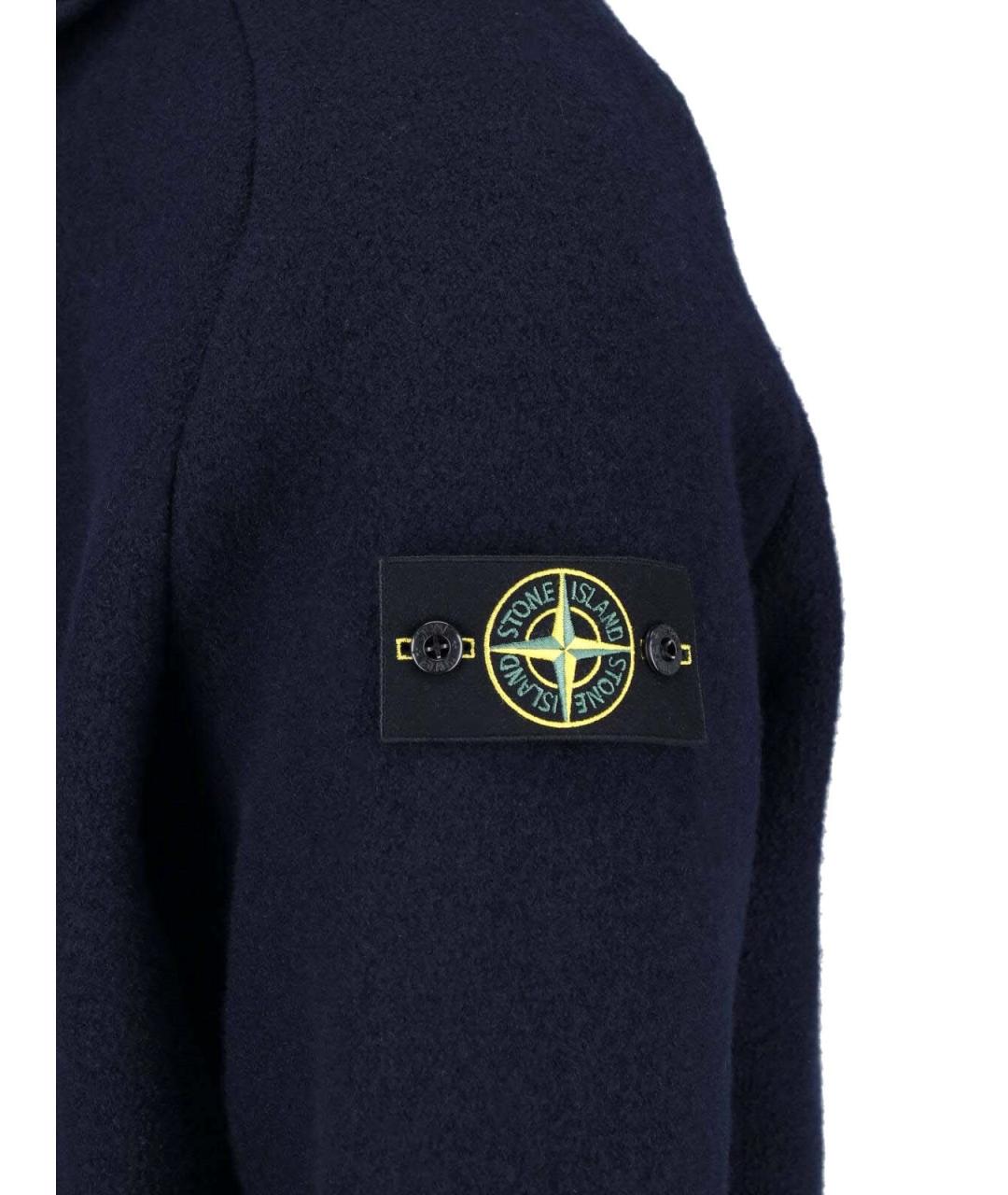STONE ISLAND Темно-синяя шерстяная куртка, фото 6