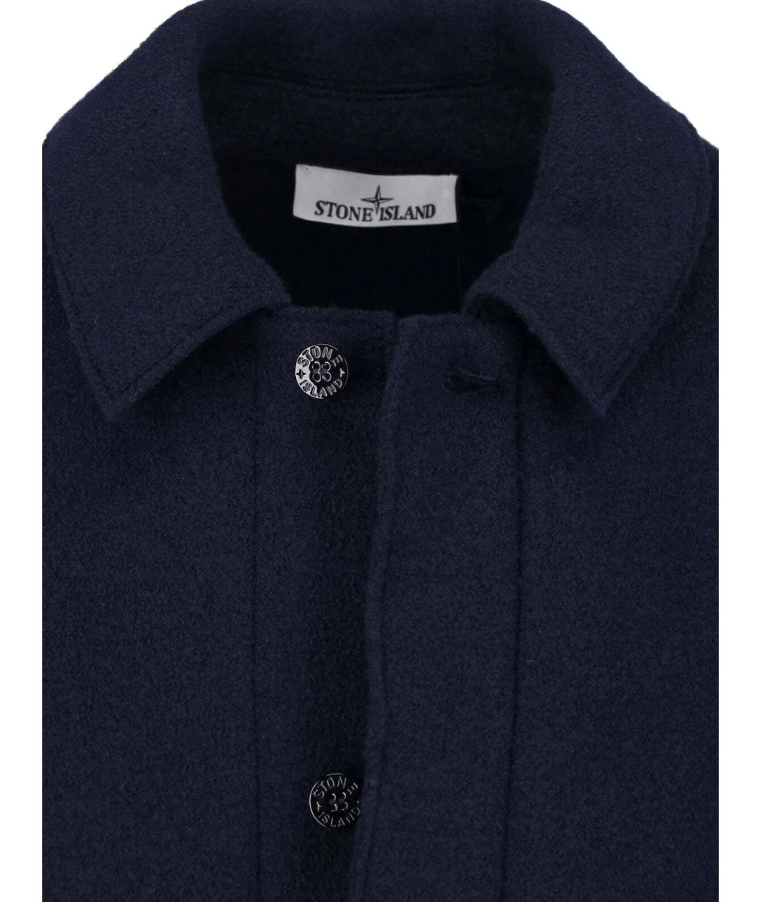 STONE ISLAND Темно-синяя шерстяная куртка, фото 7