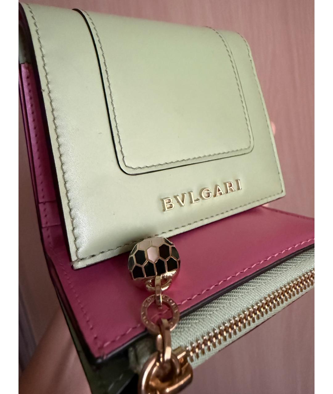BVLGARI Салатовый кожаный кошелек, фото 4