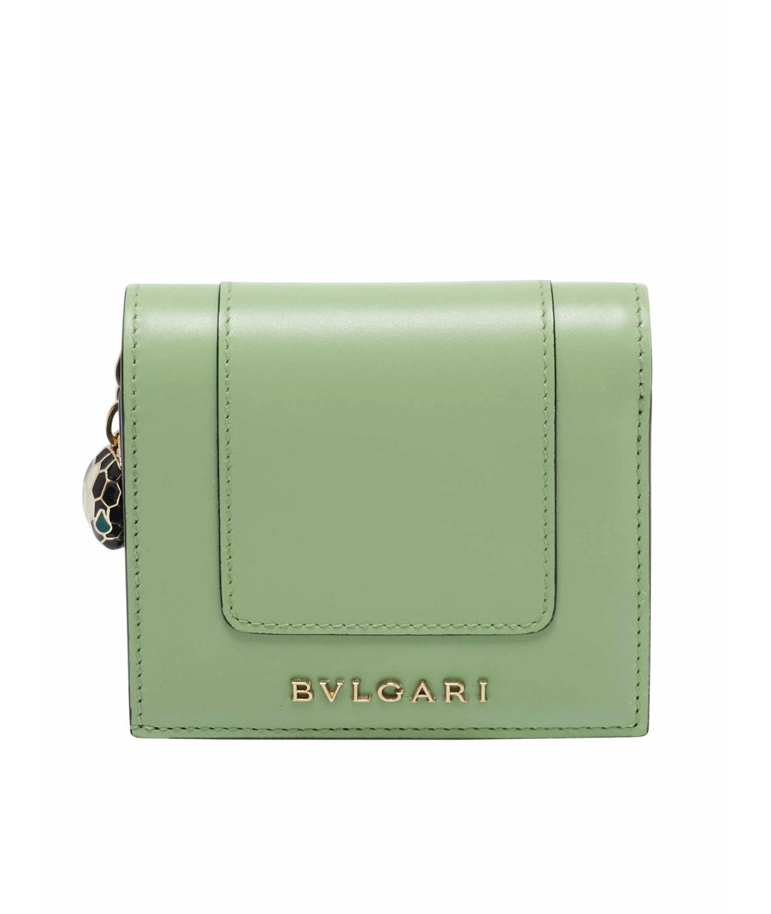 BVLGARI Салатовый кожаный кошелек, фото 1
