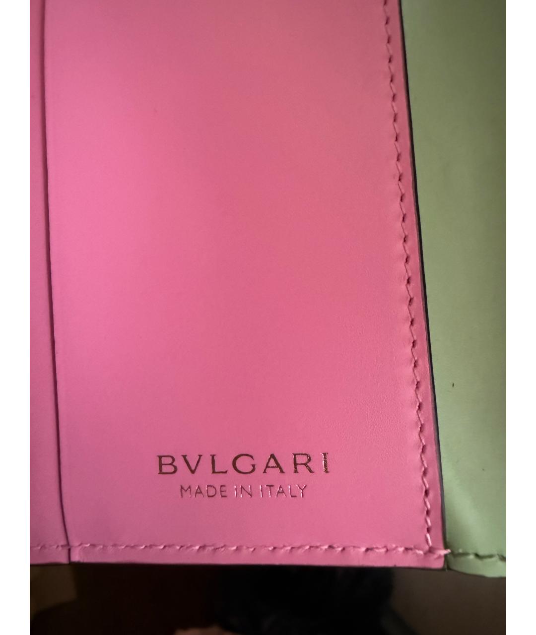 BVLGARI Салатовый кожаный кошелек, фото 2