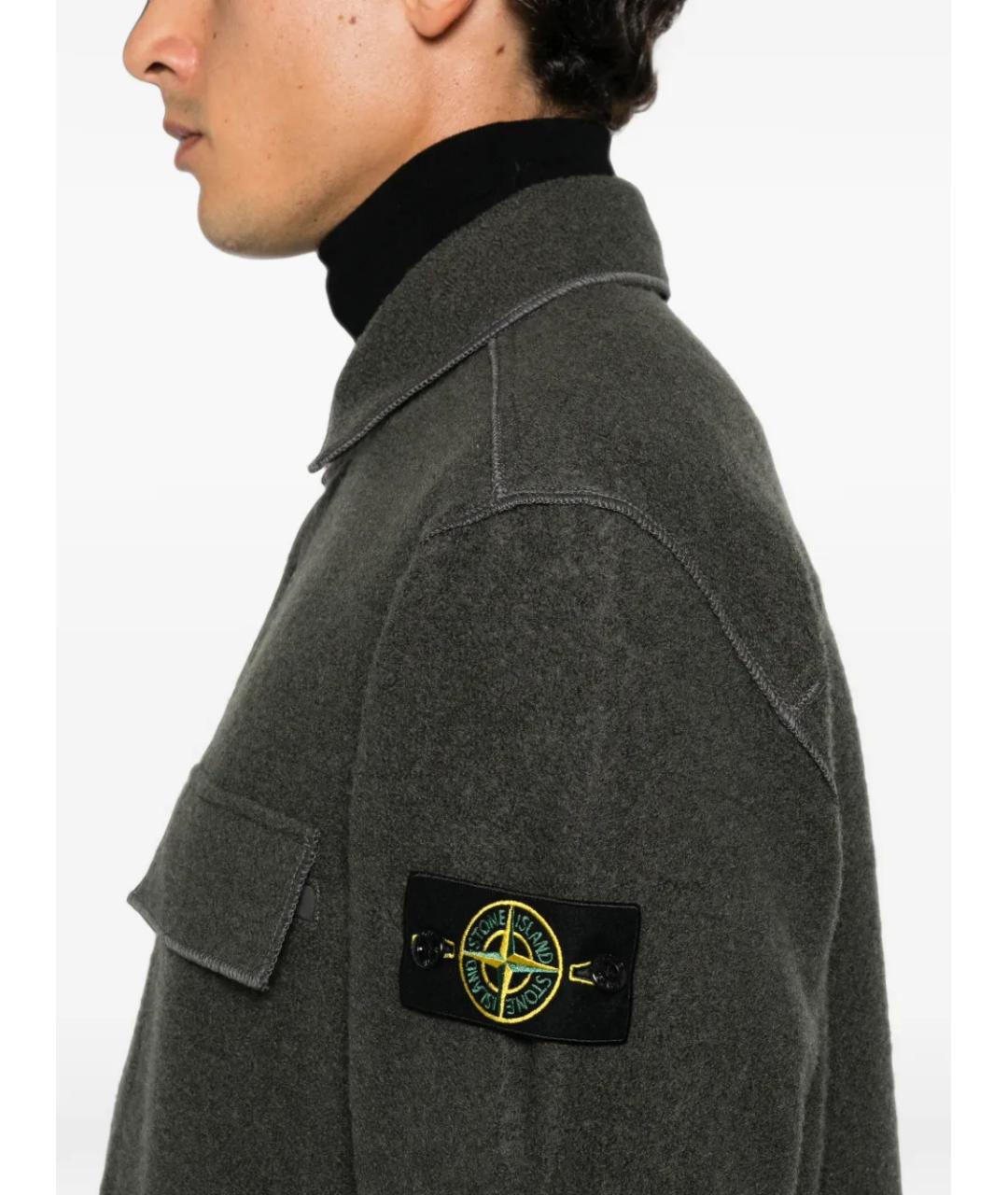 STONE ISLAND Серая полиамидовая куртка, фото 5