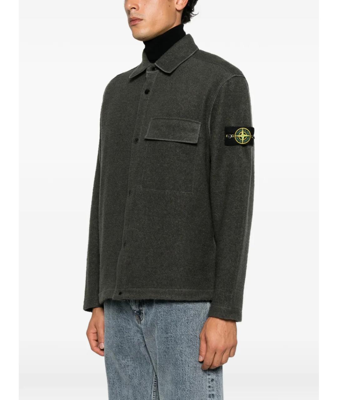STONE ISLAND Серая полиамидовая куртка, фото 3