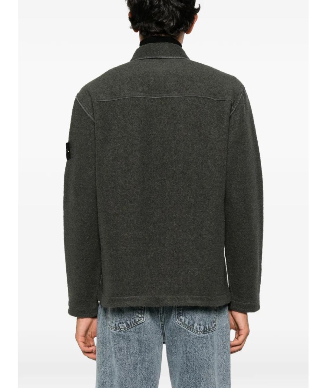 STONE ISLAND Серая полиамидовая куртка, фото 4
