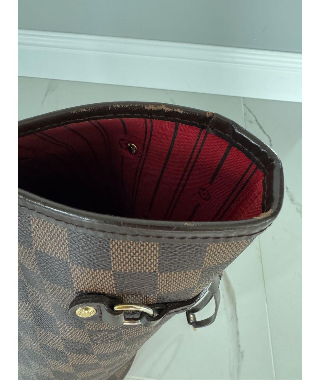LOUIS VUITTON Коричневая сумка тоут из канвы, фото 5