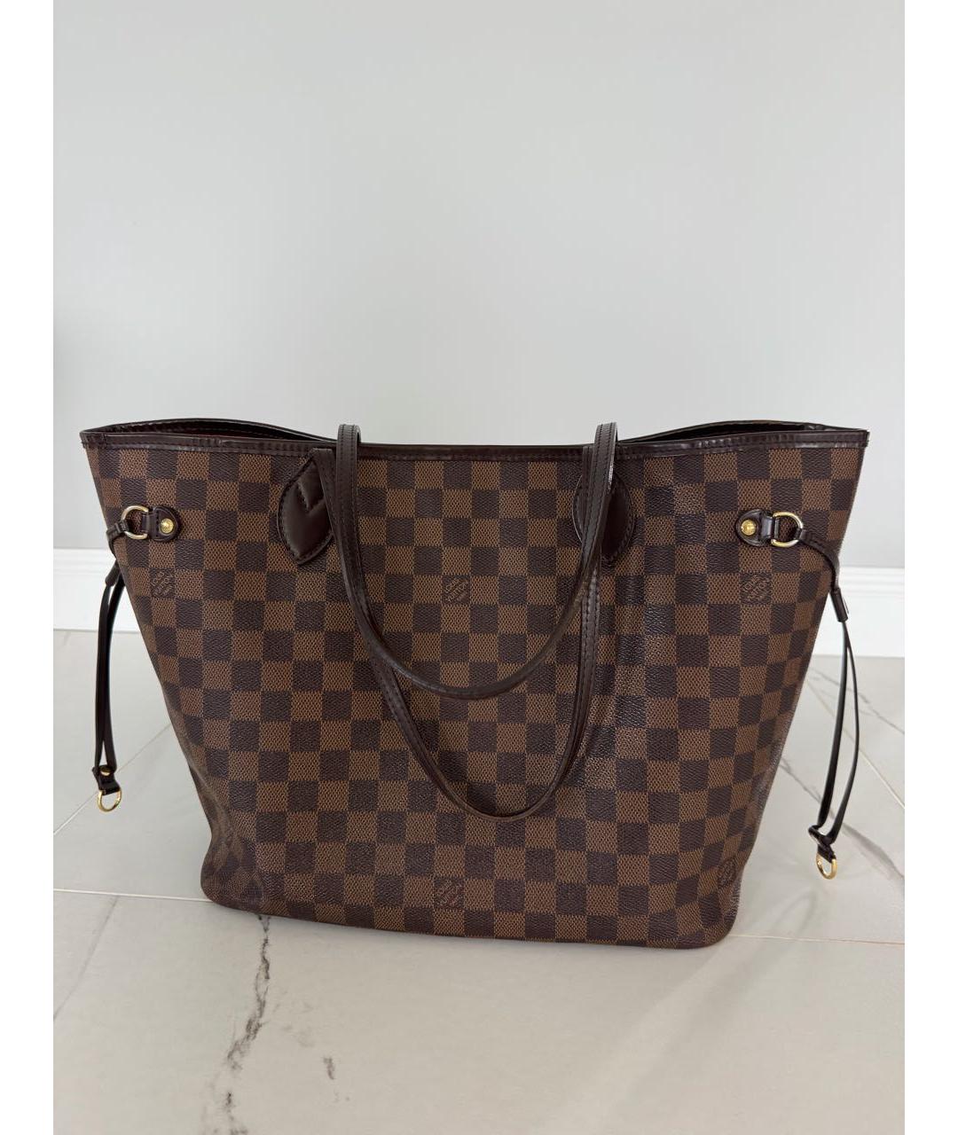 LOUIS VUITTON Коричневая сумка тоут из канвы, фото 9