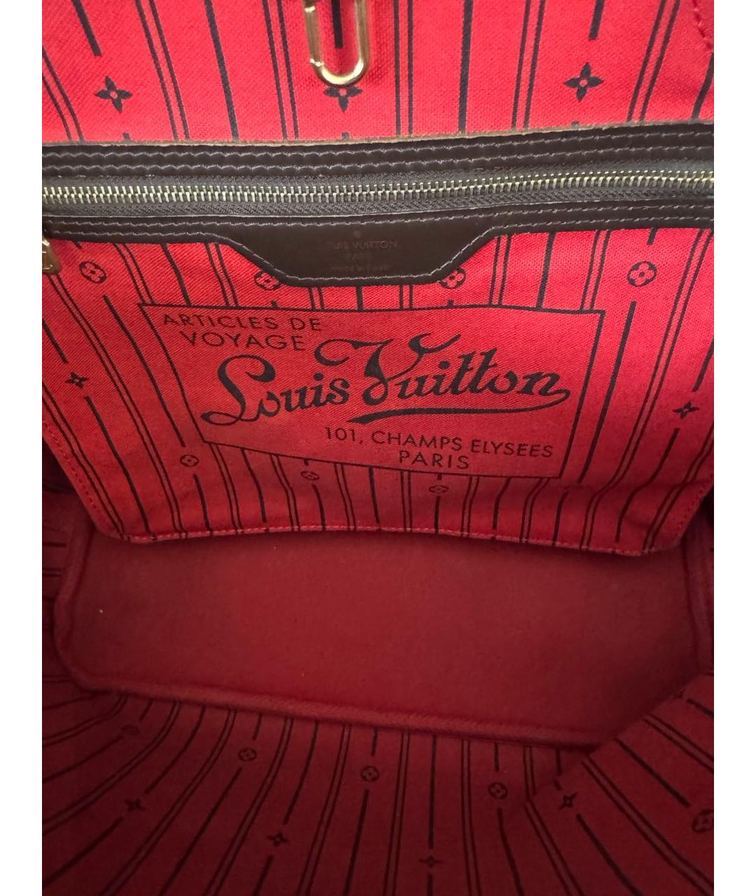 LOUIS VUITTON Коричневая сумка тоут из канвы, фото 4