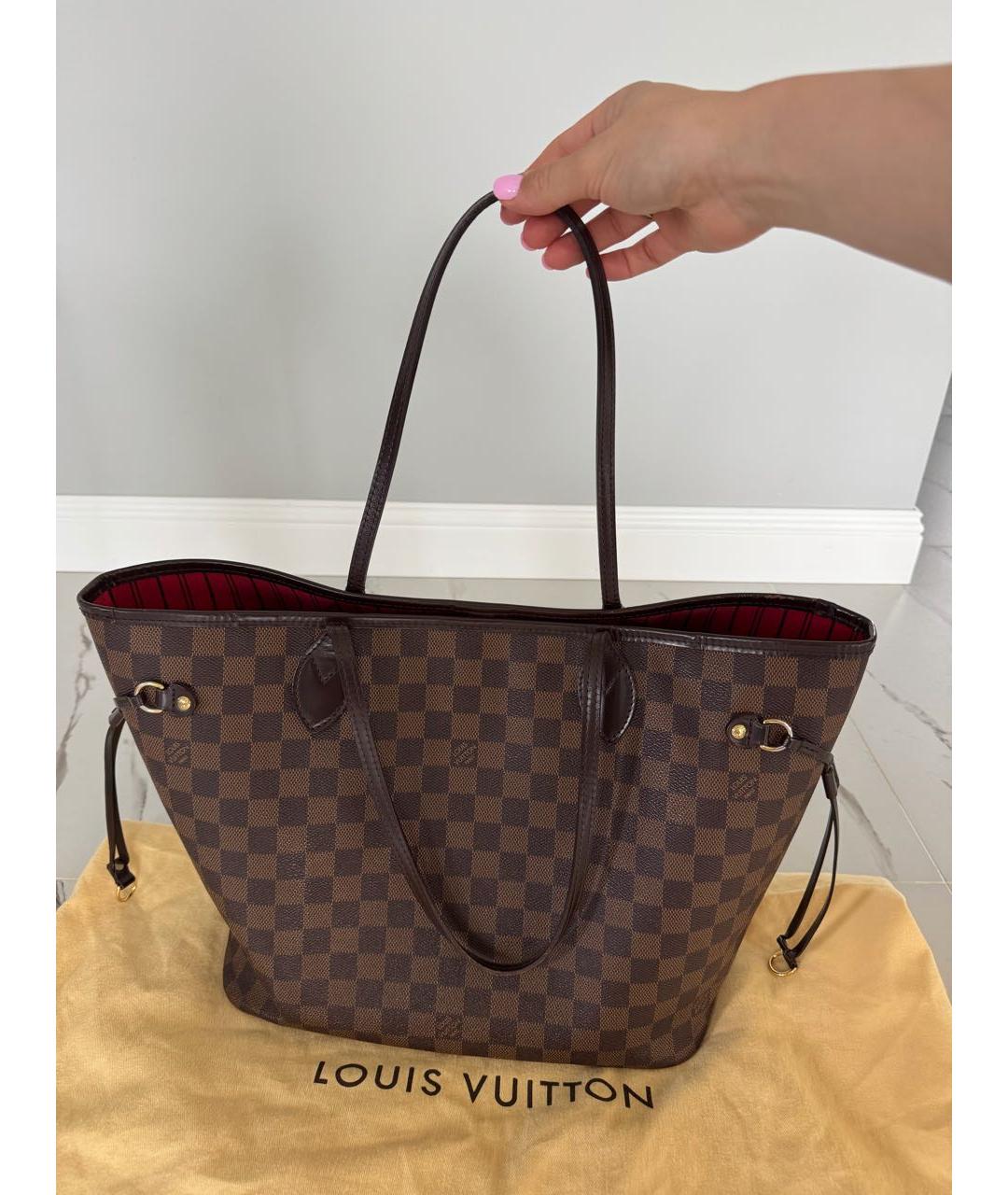 LOUIS VUITTON Коричневая сумка тоут из канвы, фото 3