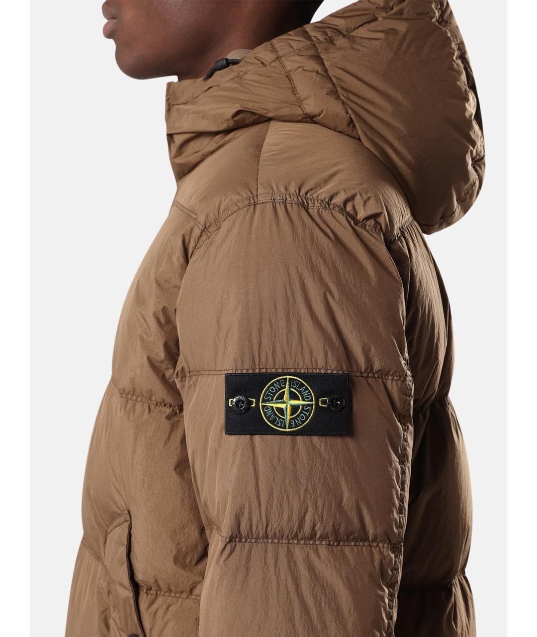 STONE ISLAND Коричневый полиамидовый пуховик, фото 3