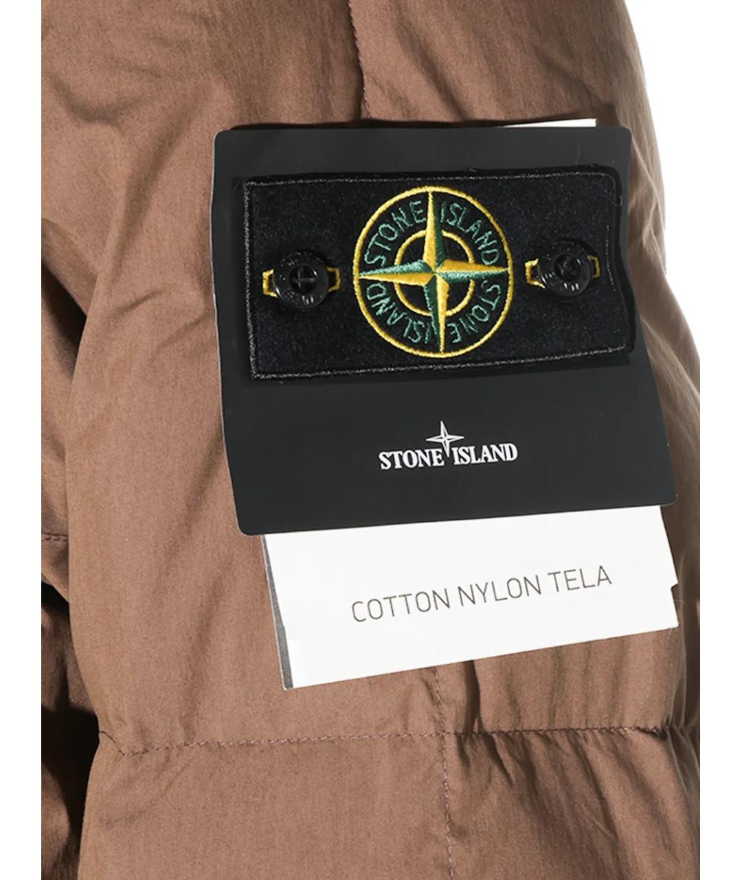 STONE ISLAND Бежевый хлопковый пуховик, фото 3