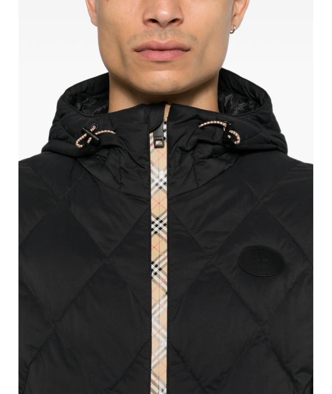 BURBERRY Черная полиамидовая куртка, фото 5