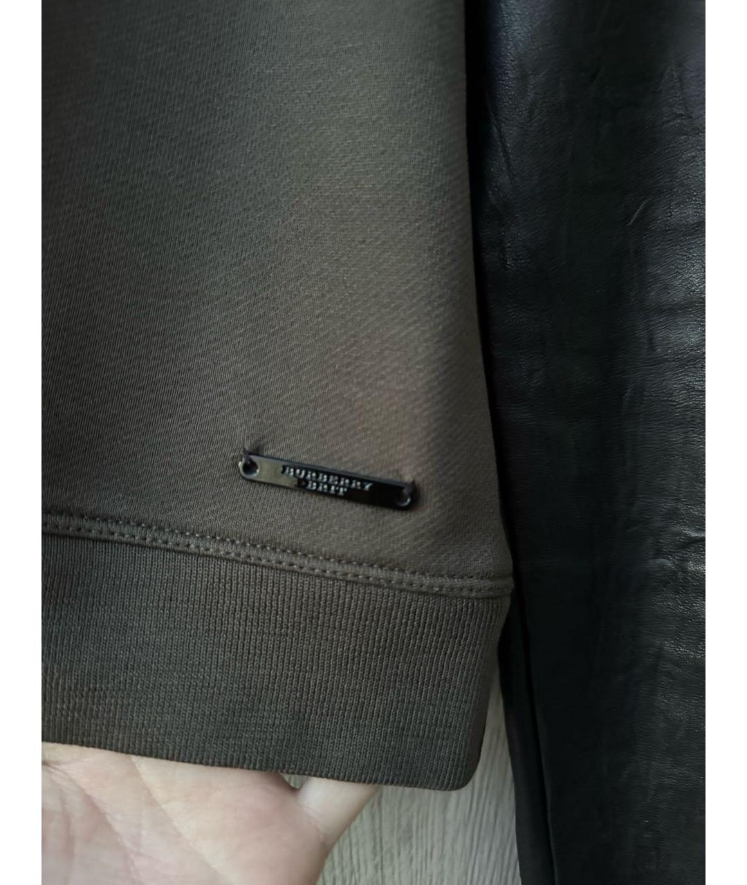 BURBERRY Хаки кожаный джемпер / свитер, фото 4