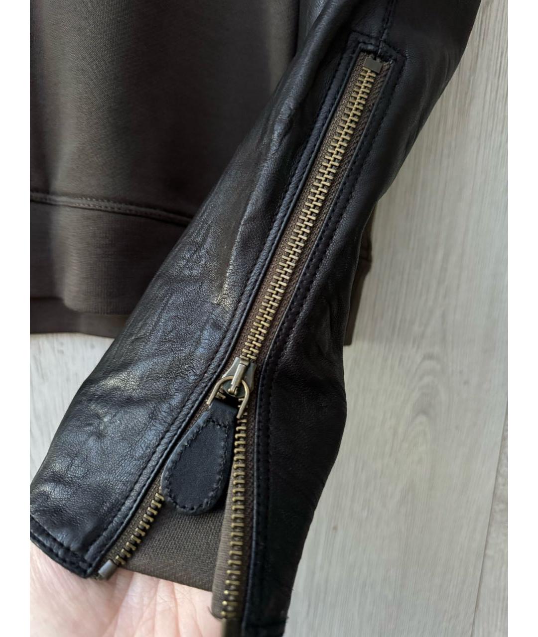 BURBERRY Хаки кожаный джемпер / свитер, фото 5