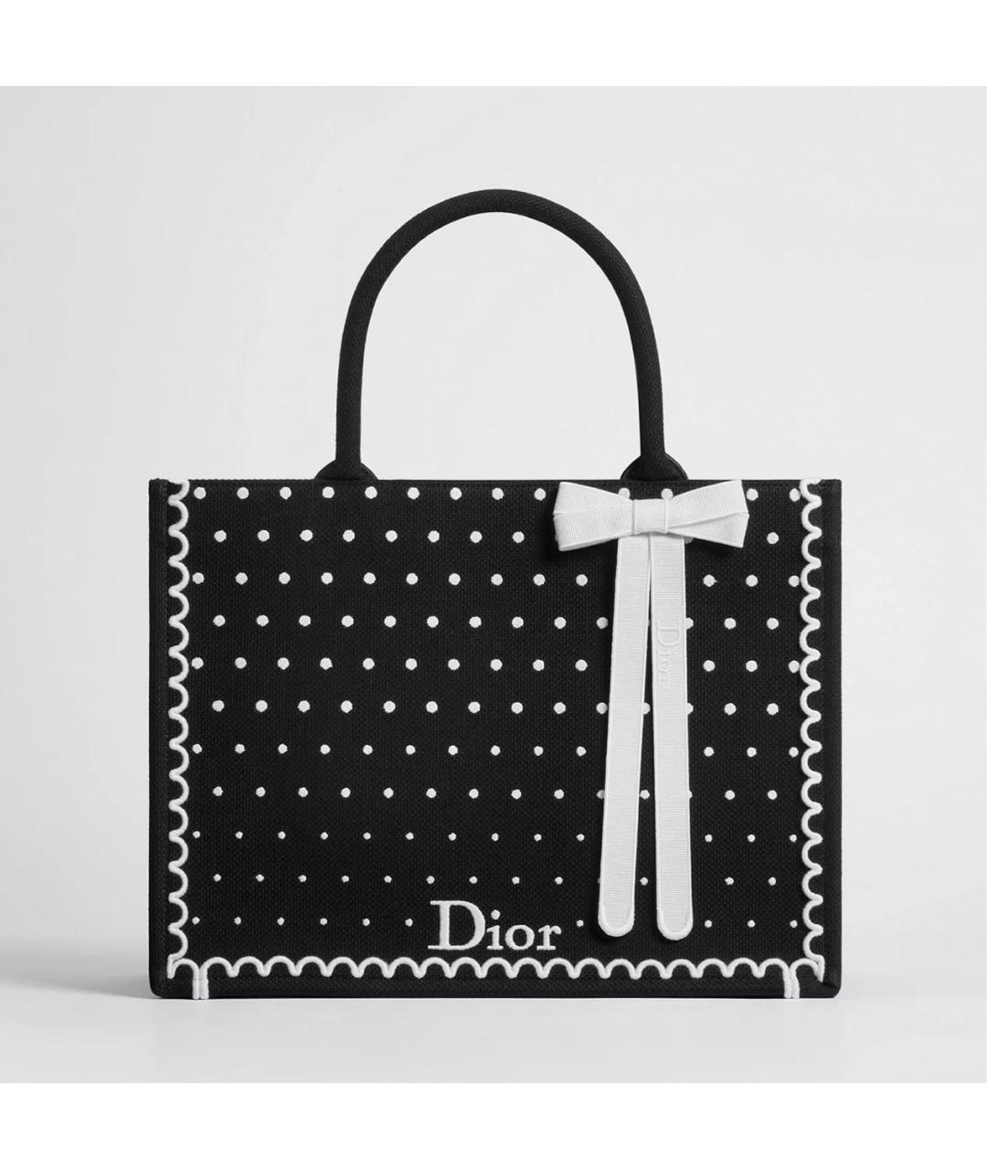 CHRISTIAN DIOR Черная сумка тоут из канвы, фото 6