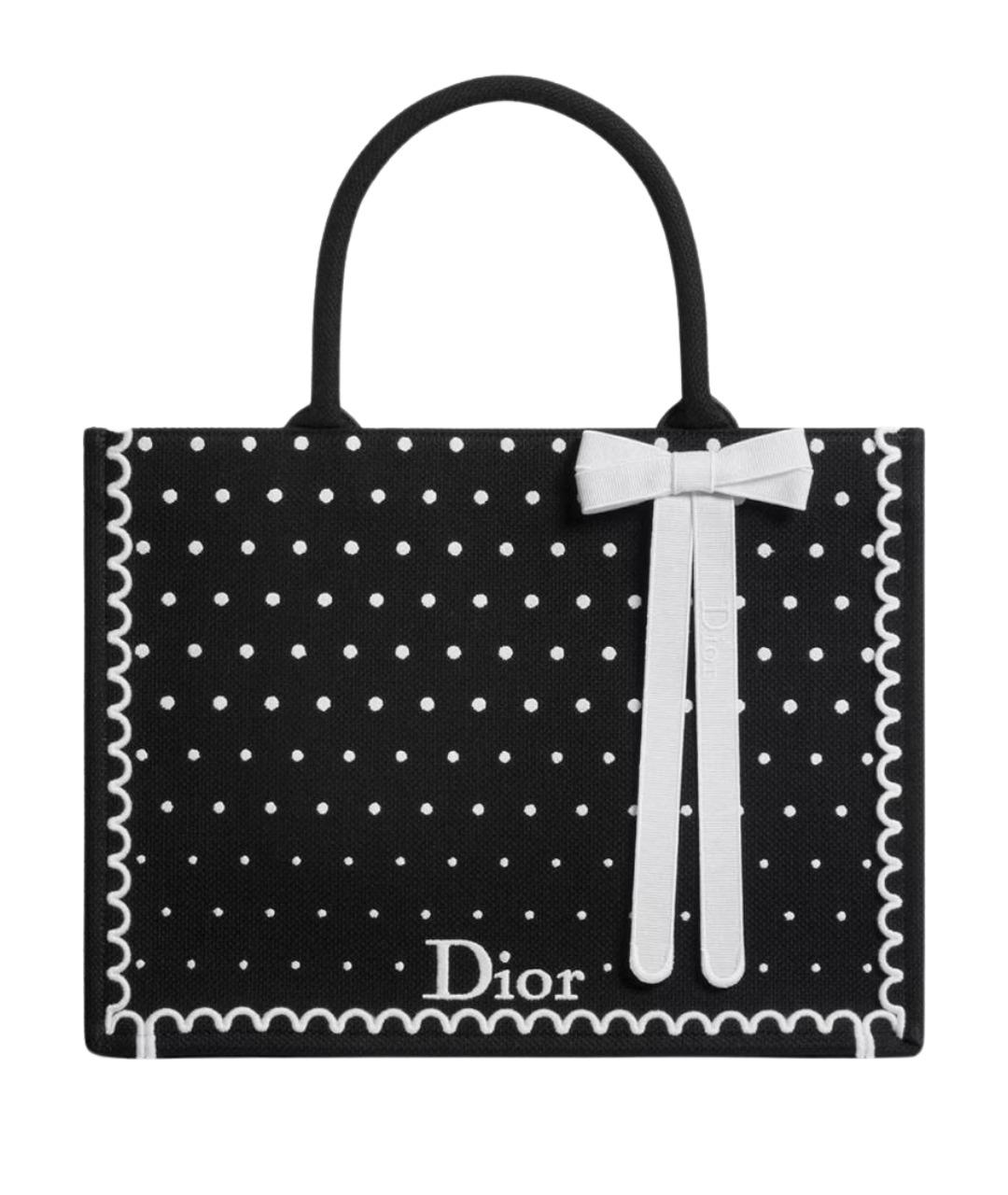 CHRISTIAN DIOR Черная сумка тоут из канвы, фото 1