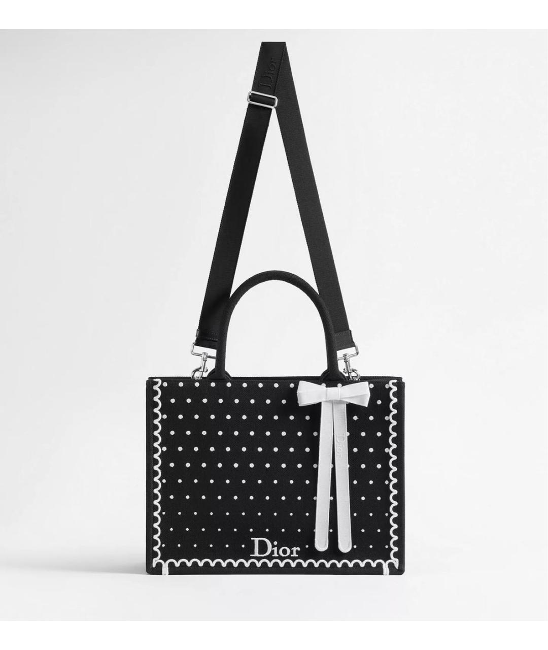 CHRISTIAN DIOR Черная сумка тоут из канвы, фото 4