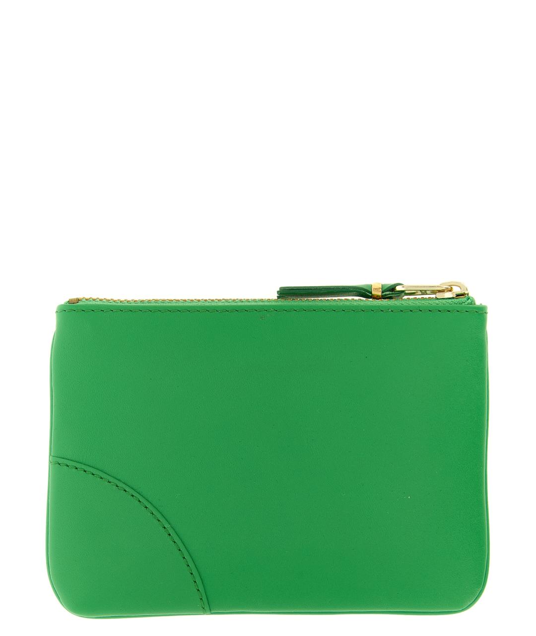 COMME DES GARÇONS WALLET Зеленый кожаный кардхолдер, фото 2
