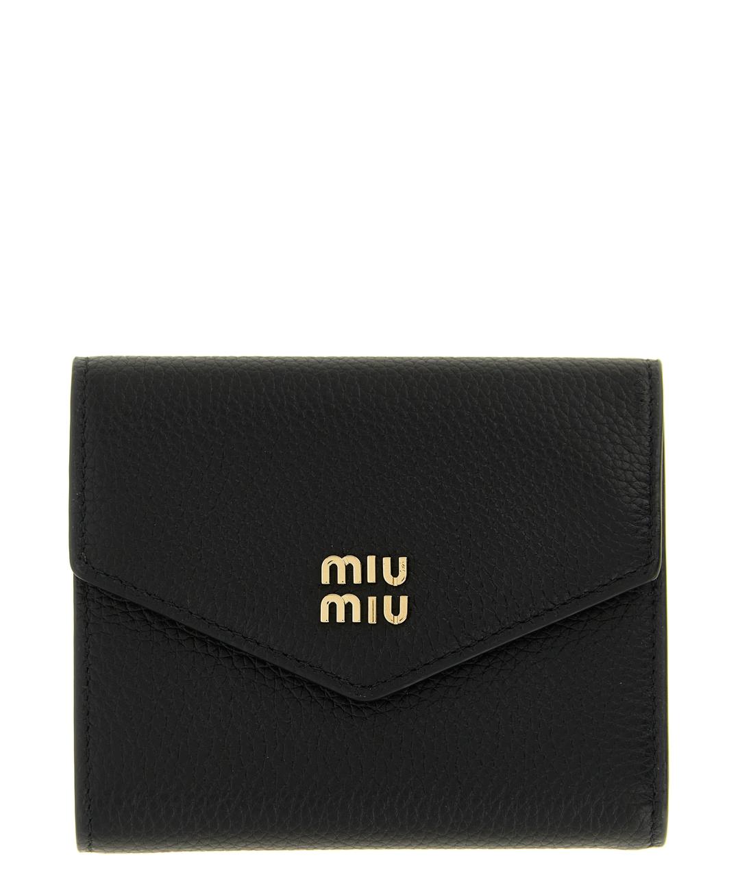 MIU MIU Черный кожаный кошелек, фото 1